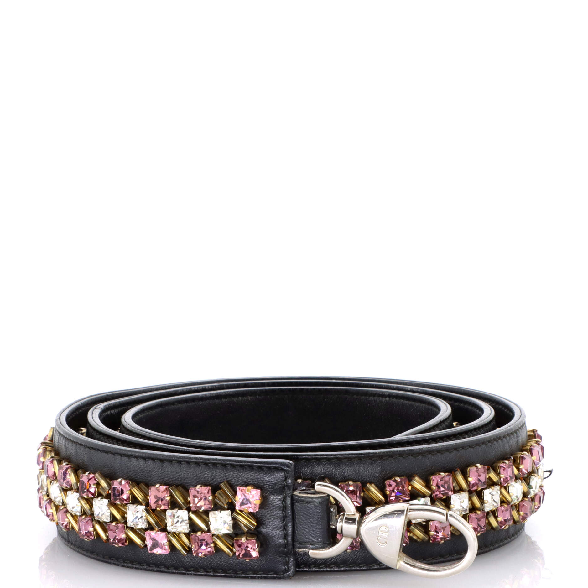 Shoulder Strap Crystal Embellished Leather
