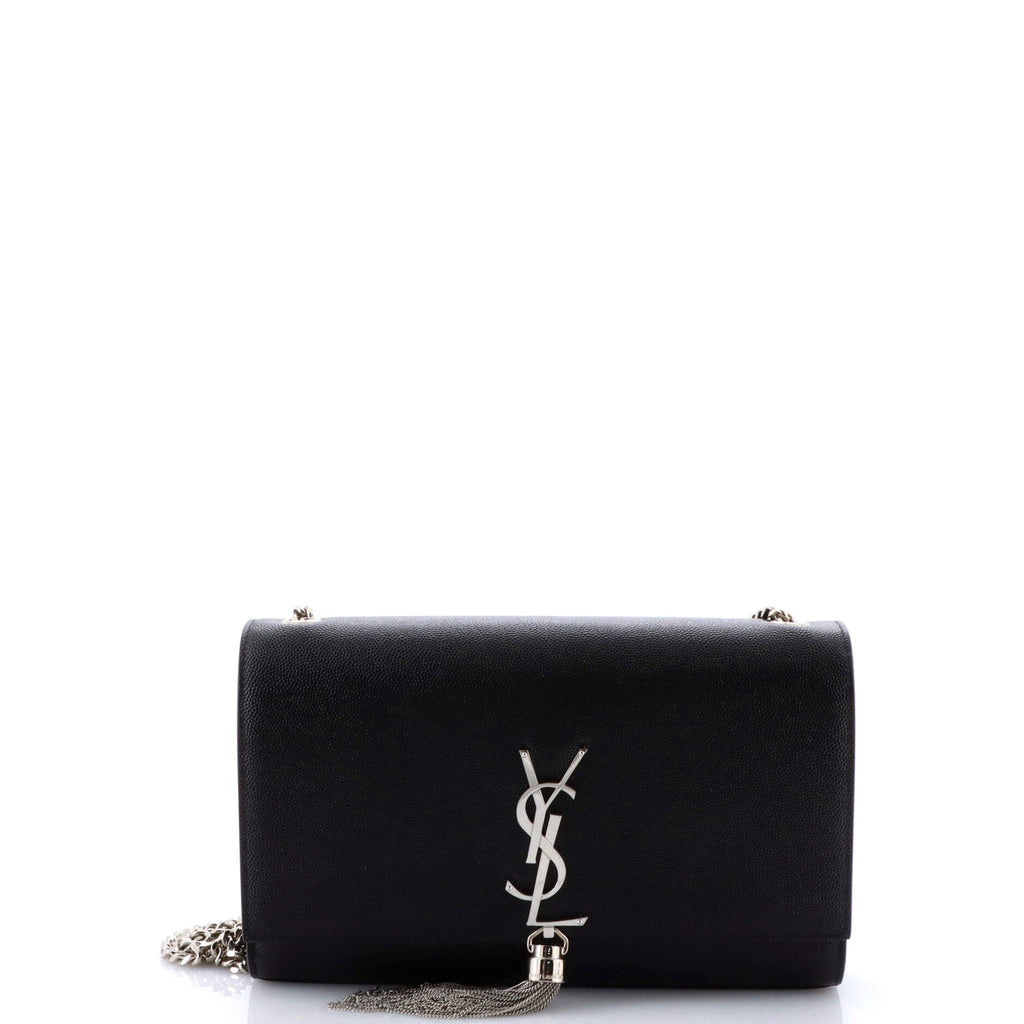 Classic Monogram Tassel Crossbody Bag Grainy Leather Small