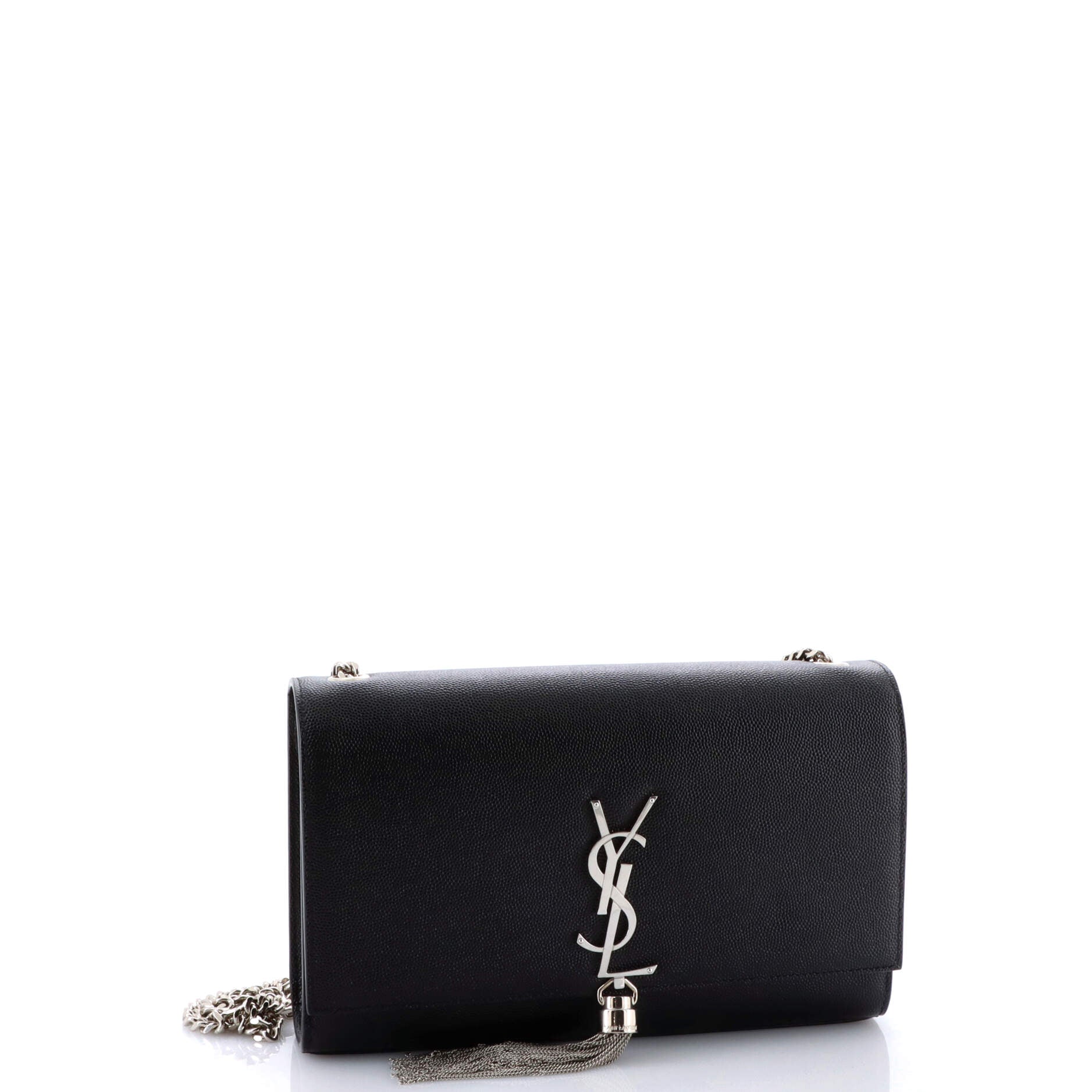 Classic Monogram Tassel Crossbody Bag Grainy Leather Small
