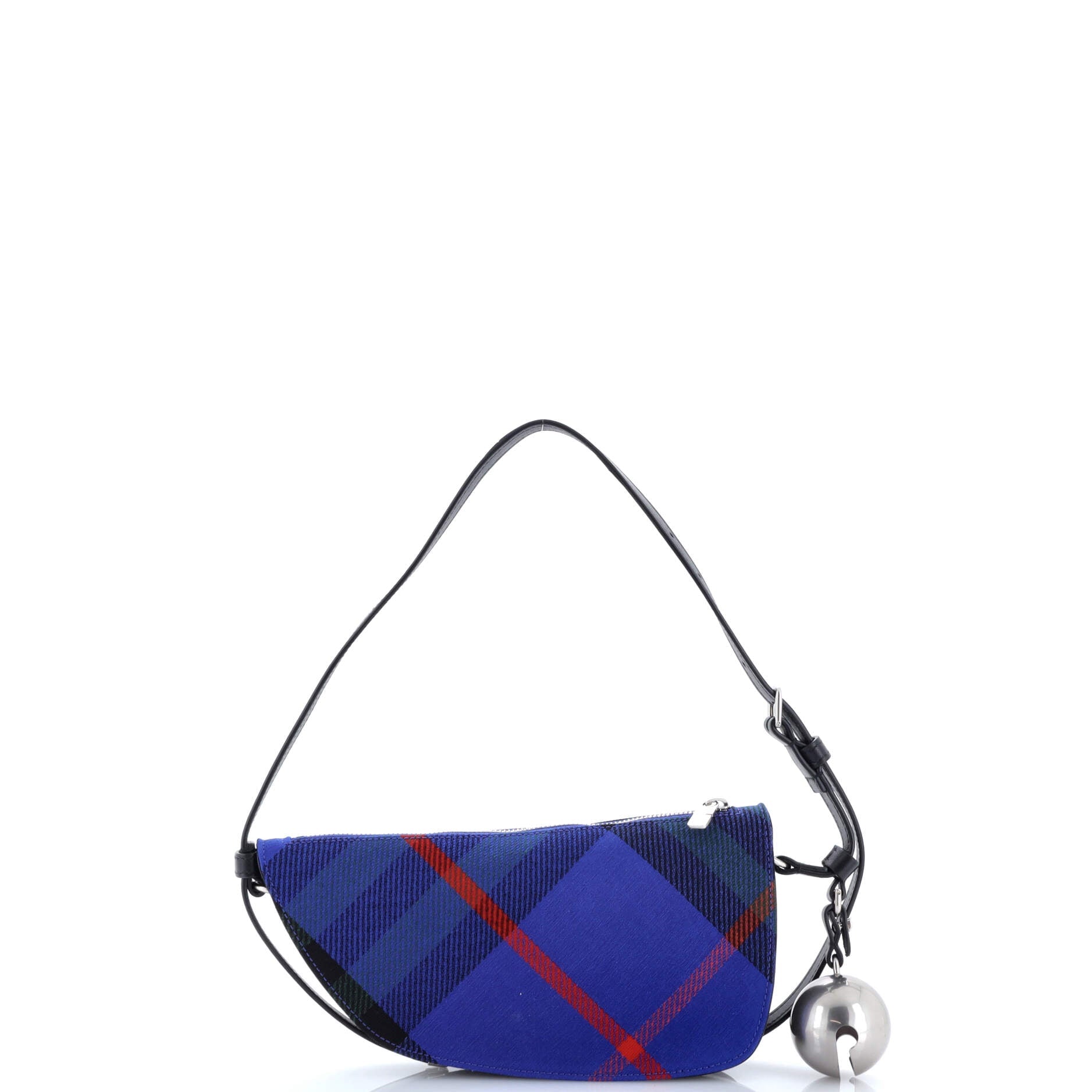 Shield Sling Shoulder Bag Check Canvas and Leather Mini