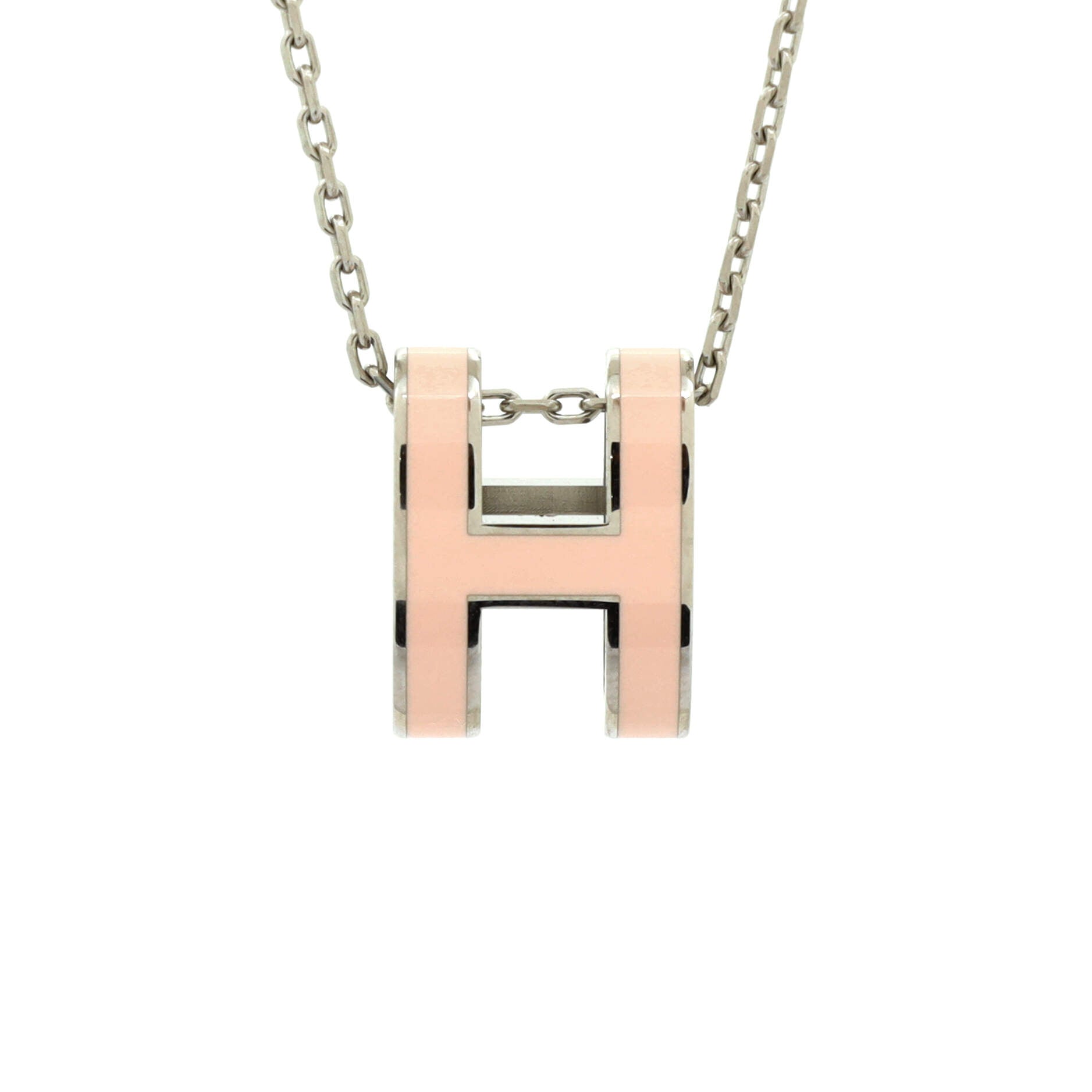 Pop H Pendant Chain Necklace Metal and Enamel