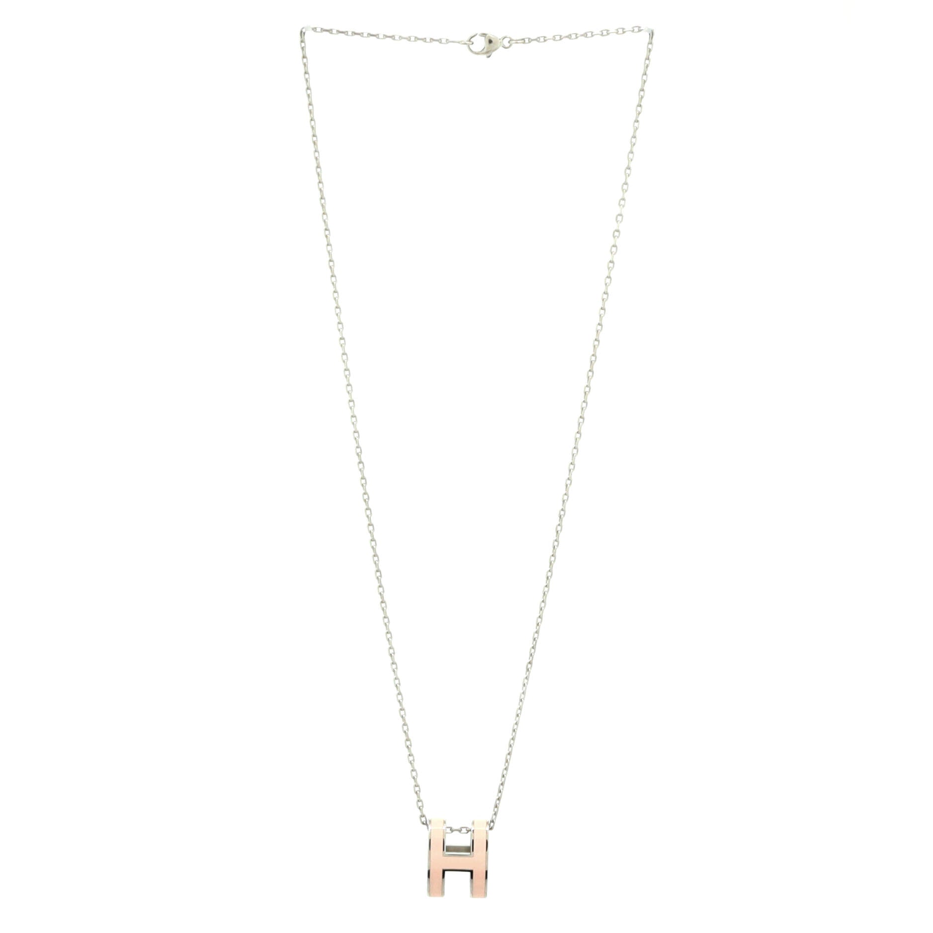 Pop H Pendant Chain Necklace Metal and Enamel