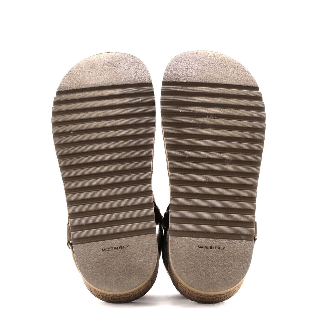 Women's CC Logo Strappy Slingback Platform Sandals Grosgrain
