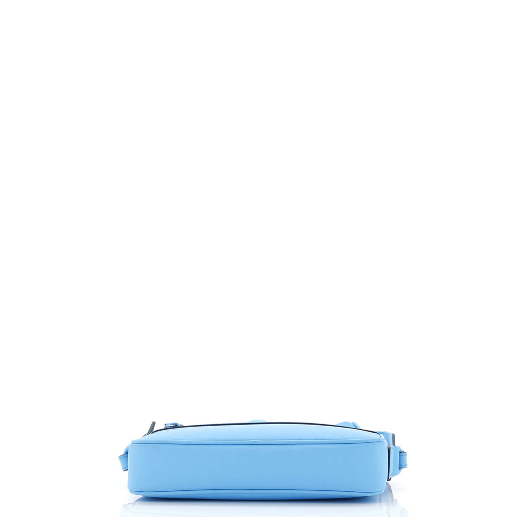 Front Zip Crossbody Bag GG Rubber Effect Leather Small
