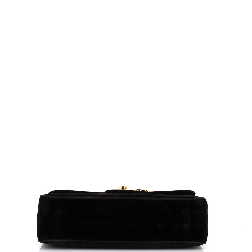 Vintage Classic Single Flap Bag Chevron Velvet Maxi