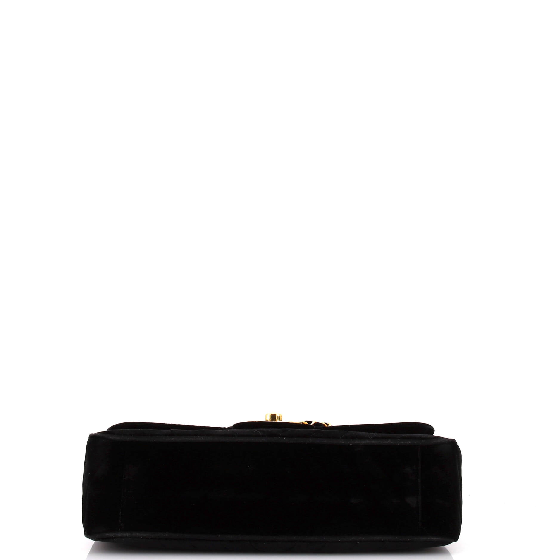 Vintage Classic Single Flap Bag Chevron Velvet Maxi