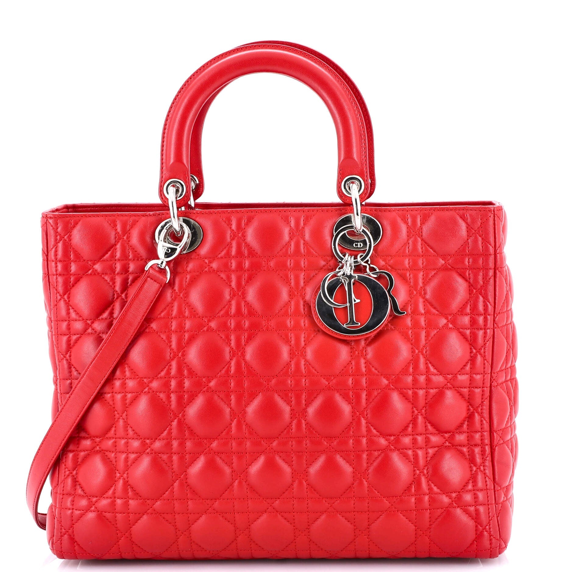 Vintage Lady Dior Bag Cannage Quilt Lambskin Large