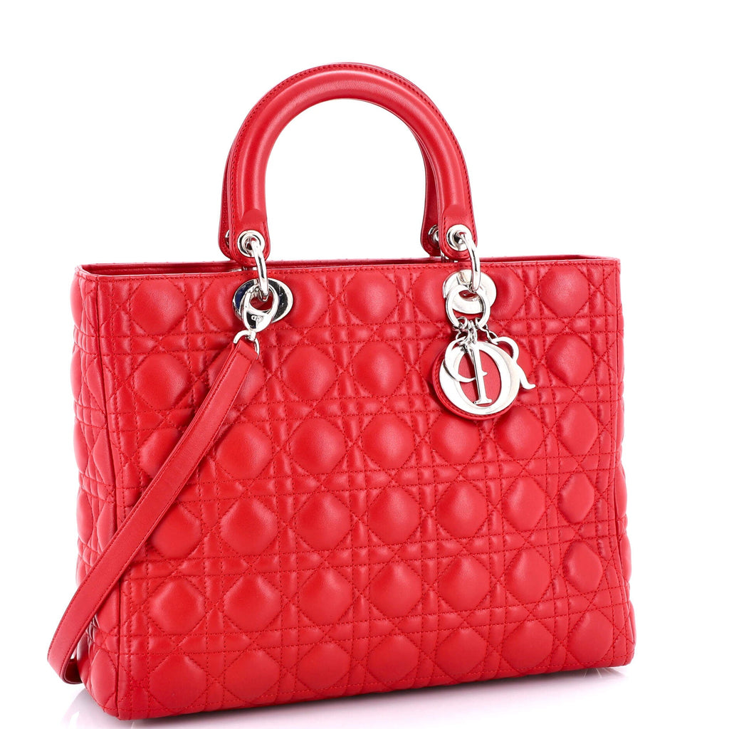 Vintage Lady Dior Bag Cannage Quilt Lambskin Large