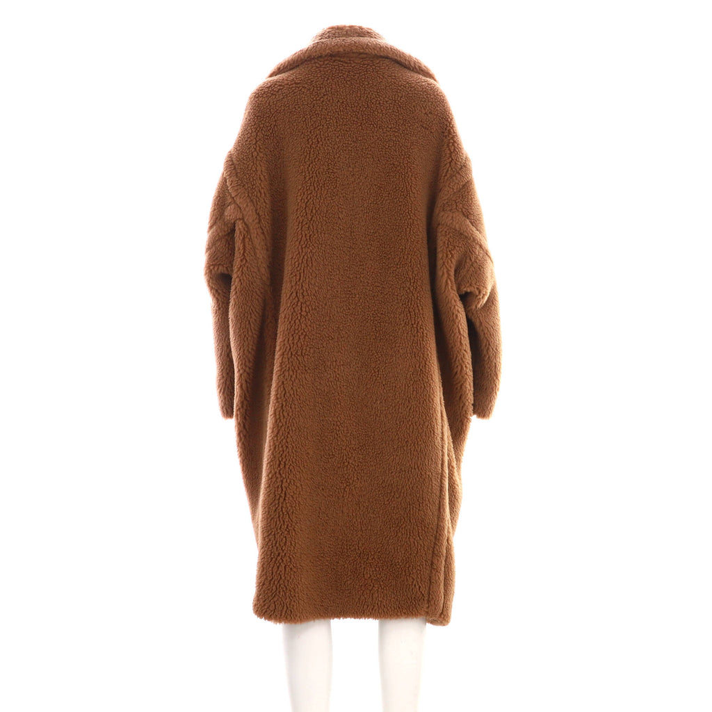 Women's Teddy Bear Icon Coat Camel and Silk Blend