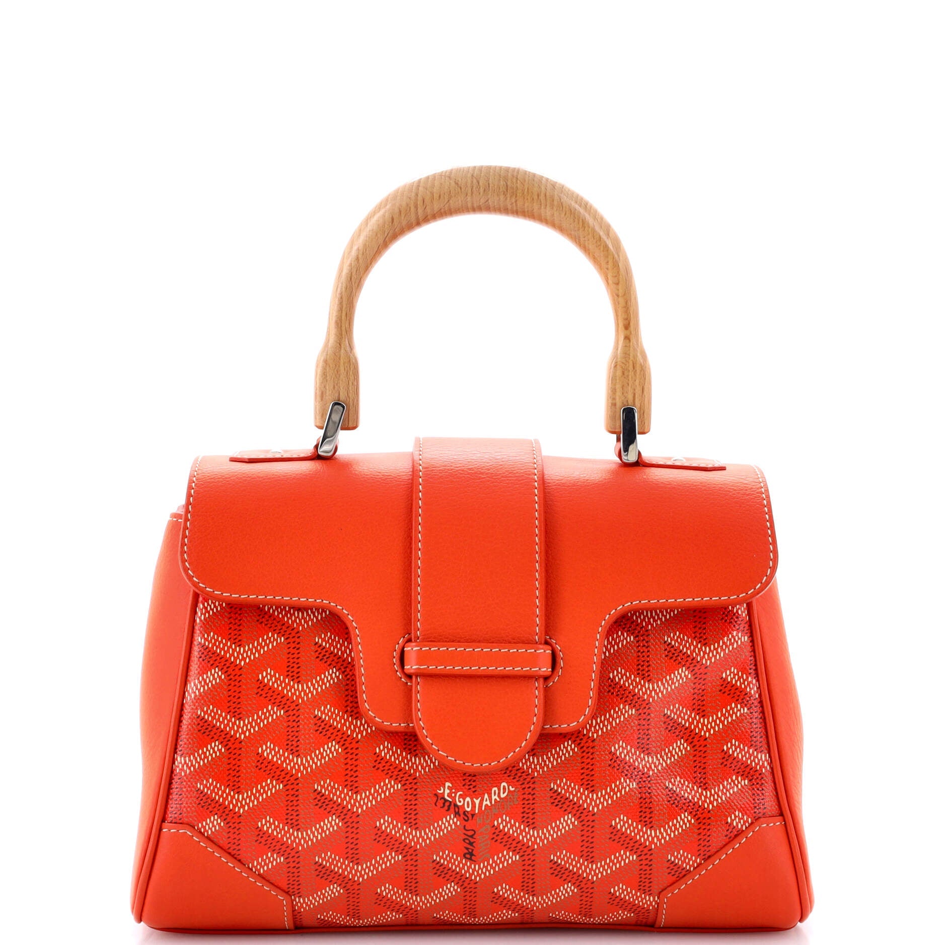 Saigon Top Handle Bag Coated Canvas with Leather Mini