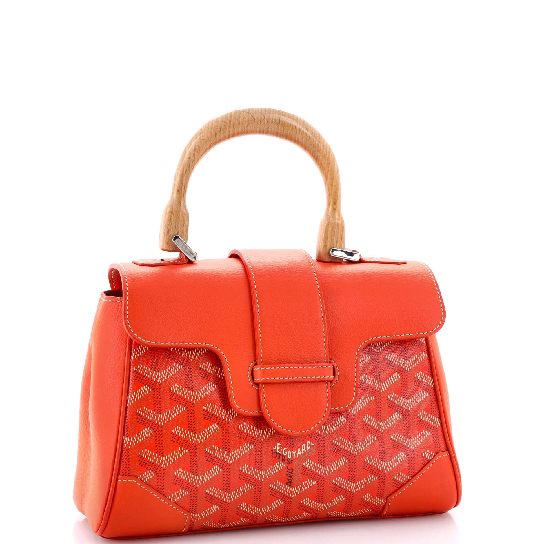 Saigon Top Handle Bag Coated Canvas with Leather Mini