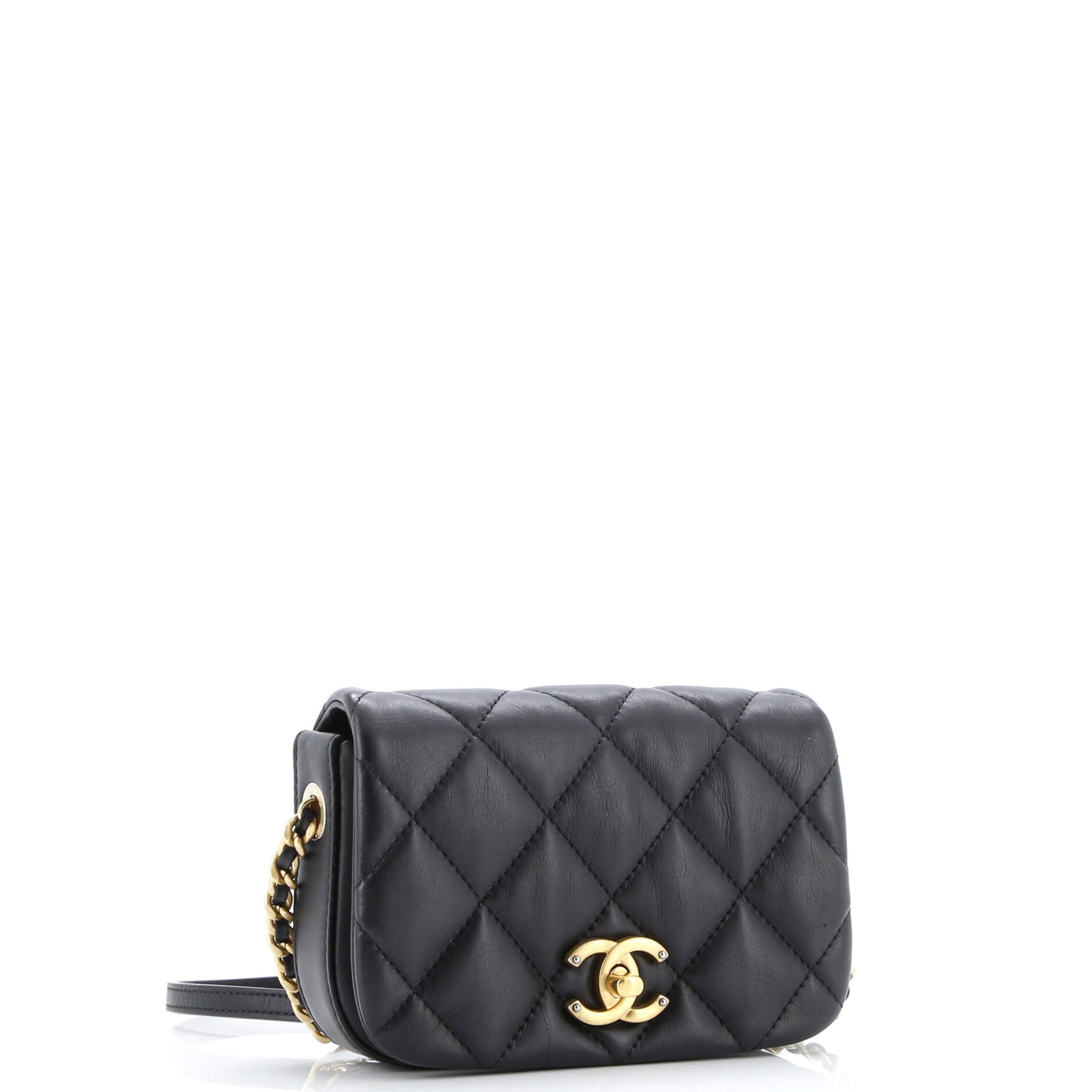 Nailed CC Full Flap Bag Quilted Calfskin Mini