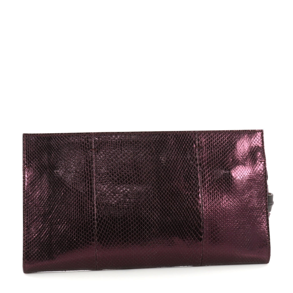 Nouveau Clutch with Tassels Python XL