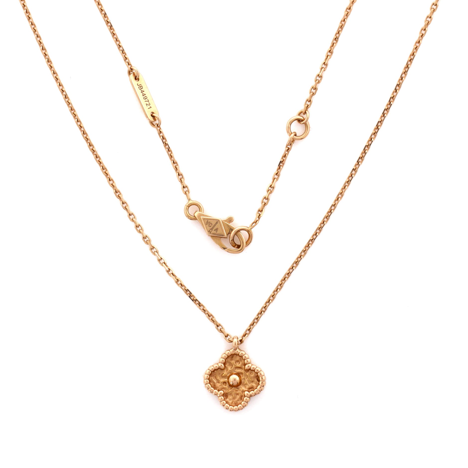 Sweet Alhambra Pendant Necklace 18K Rose Gold