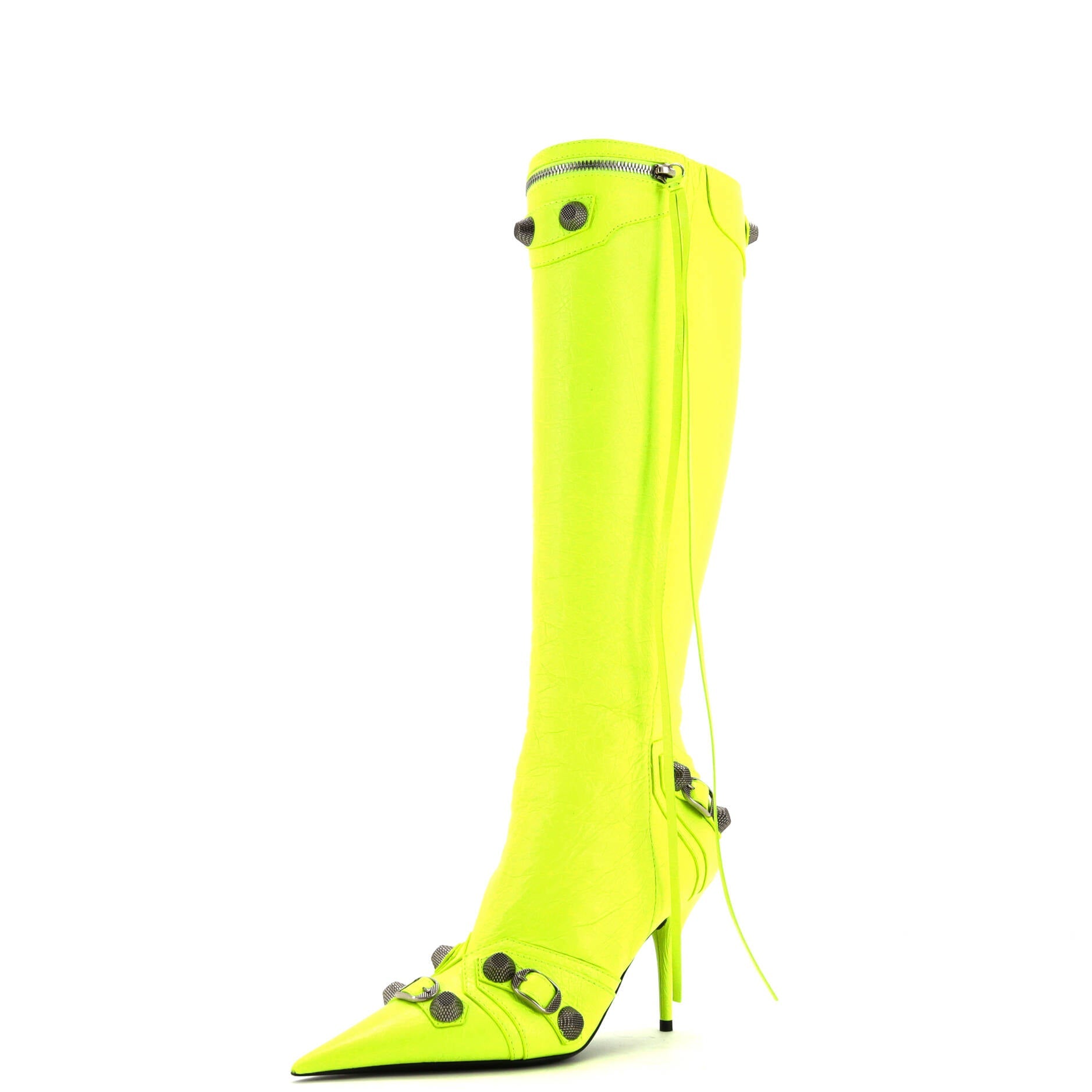 Women's Cagole Knee High Boots Studded Leather 90