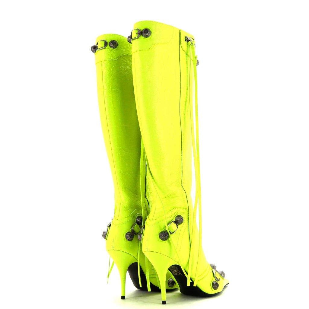 Women's Cagole Knee High Boots Studded Leather 90