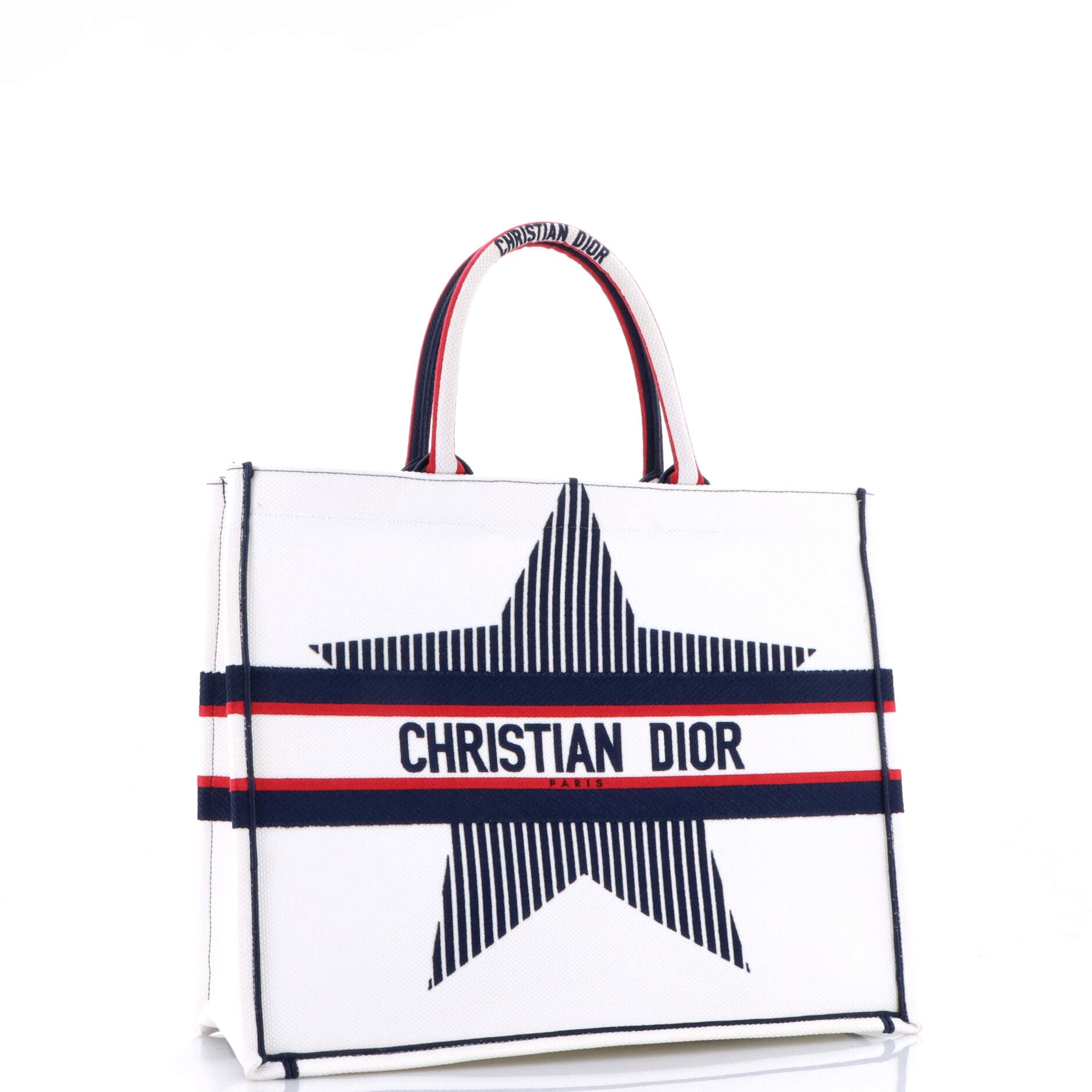 Book Tote Embroidered Canvas Large