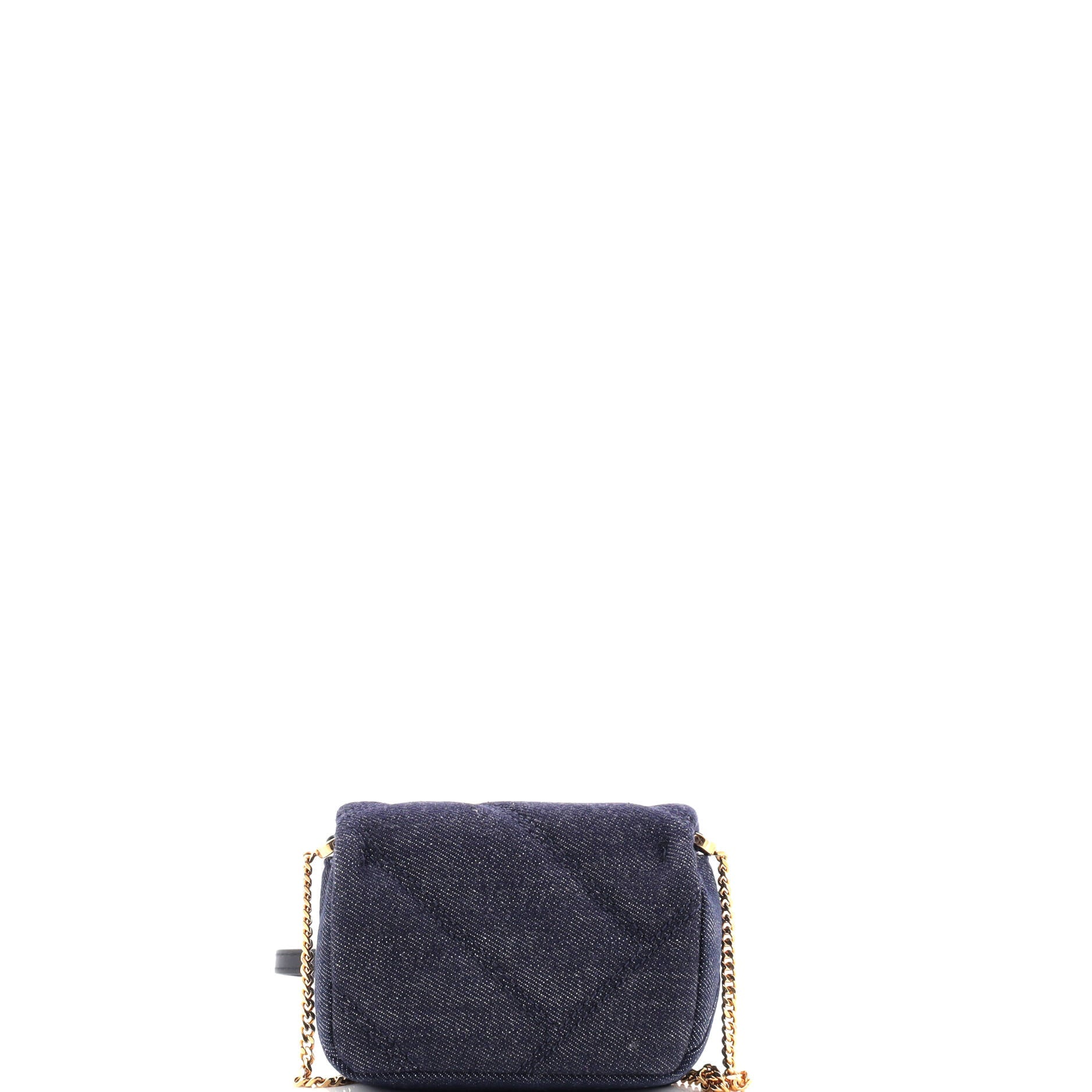 Serpenti Cabochon Shoulder Bag Diagonal Quilted Denim Micro