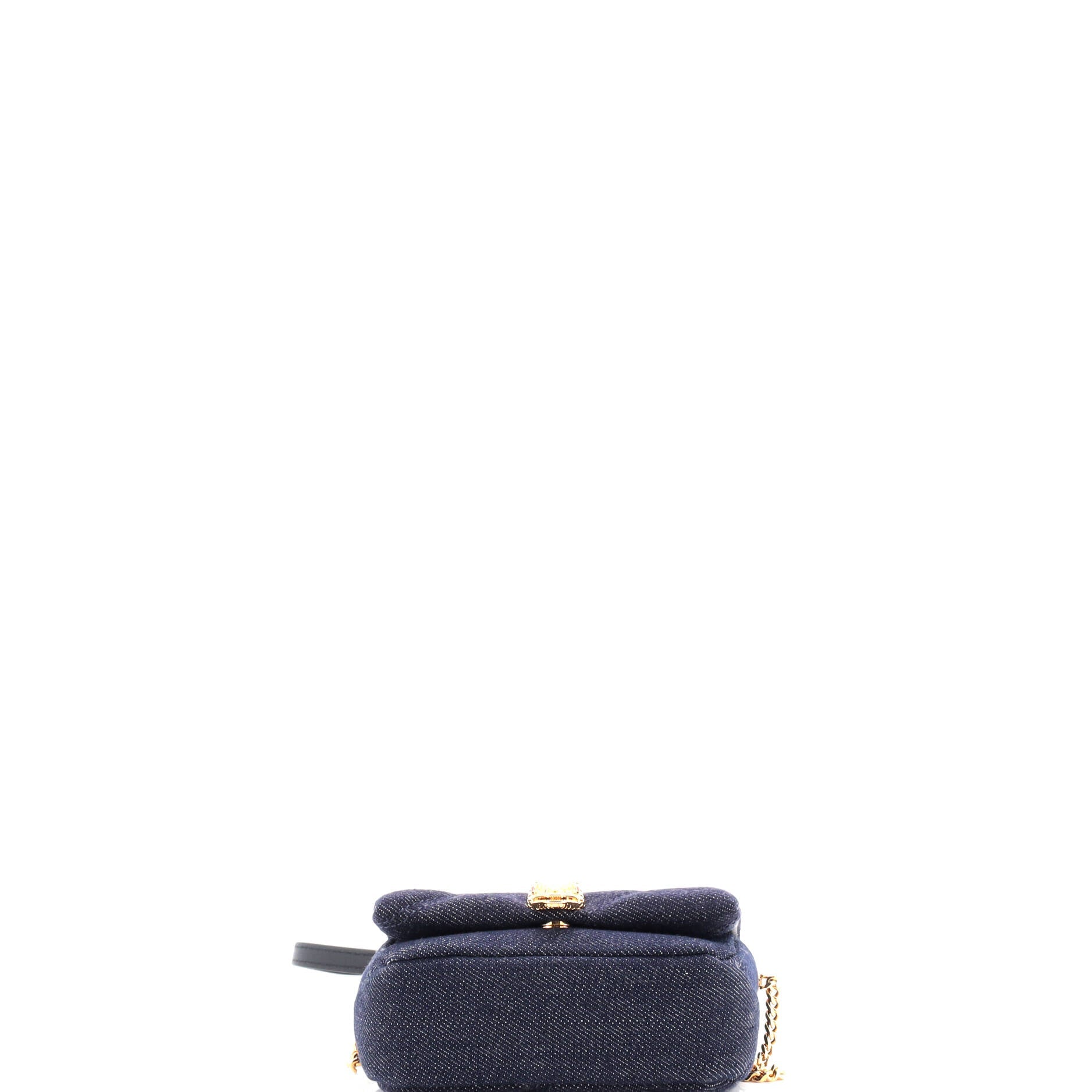 Serpenti Cabochon Shoulder Bag Diagonal Quilted Denim Micro