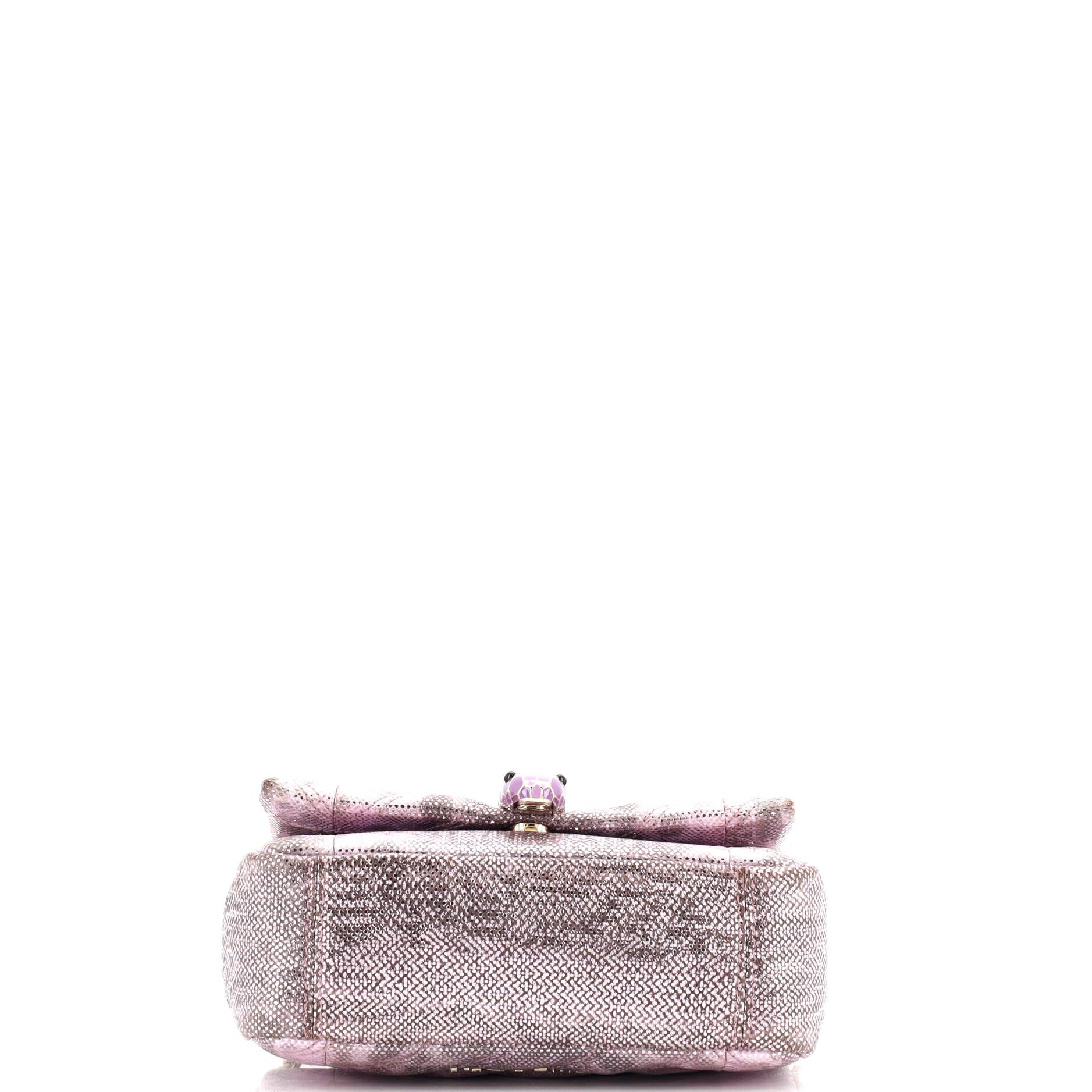 Serpenti Cabochon Shoulder Bag Diagonal Quilted Metallic Karung Small