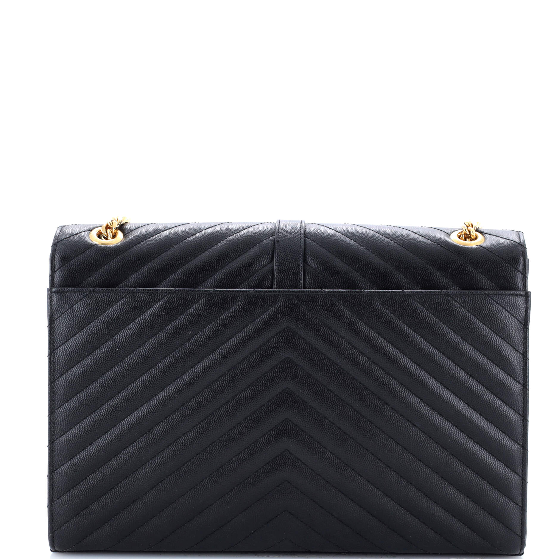 Classic Monogram Envelope Satchel Matelasse Chevron Leather Large