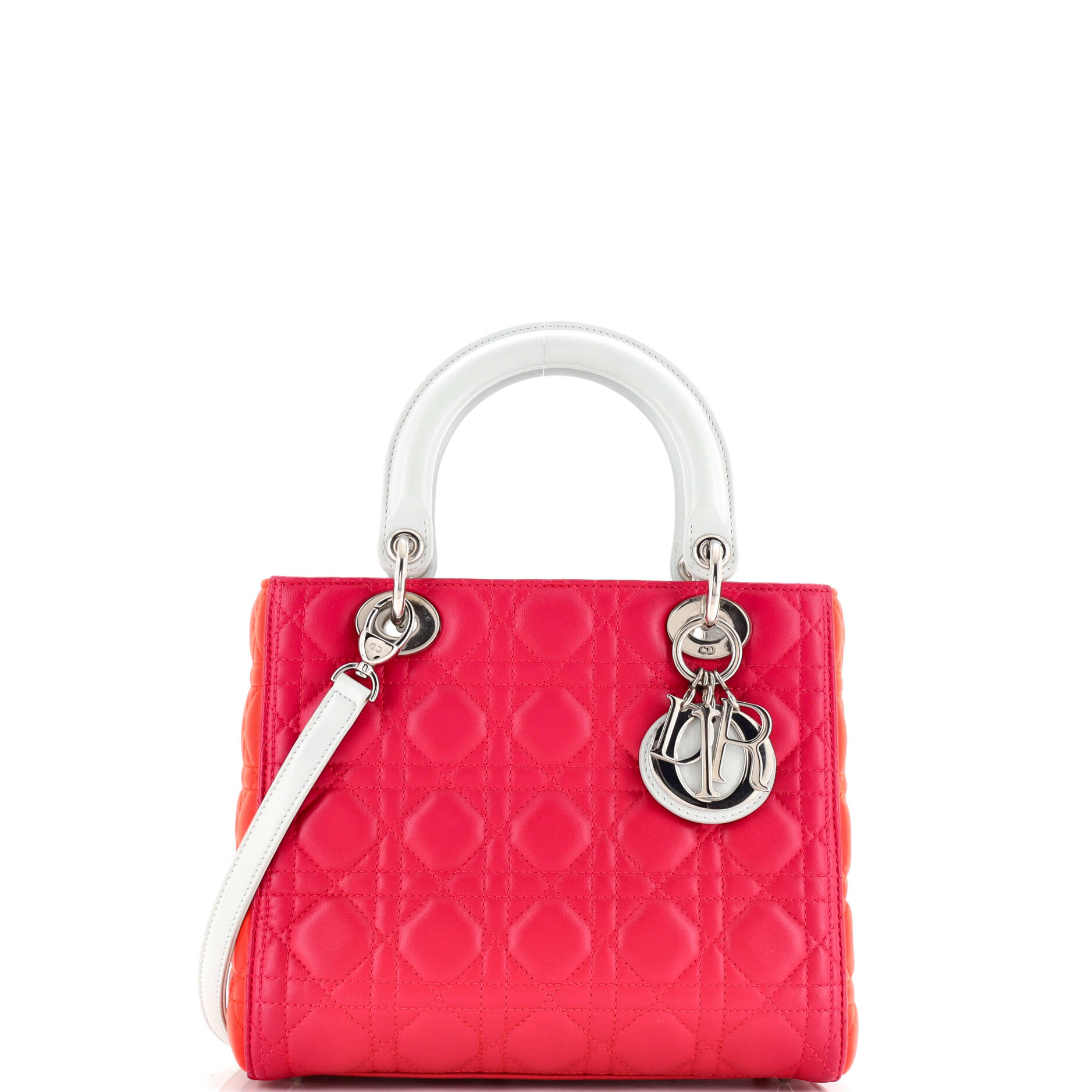 Tricolor Lady Dior Bag Cannage Quilt Lambskin Medium