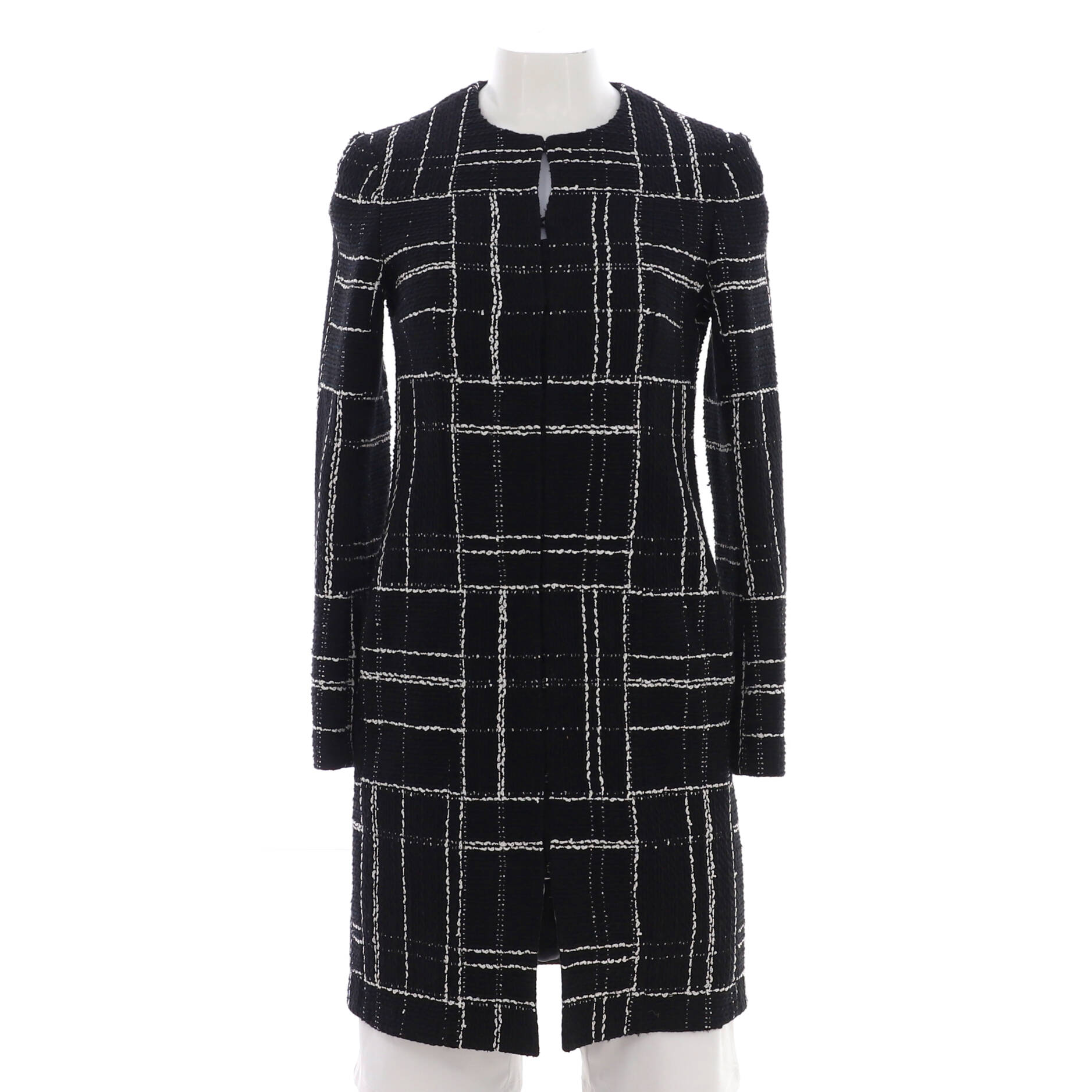 Women's Collarless Coat Tweed