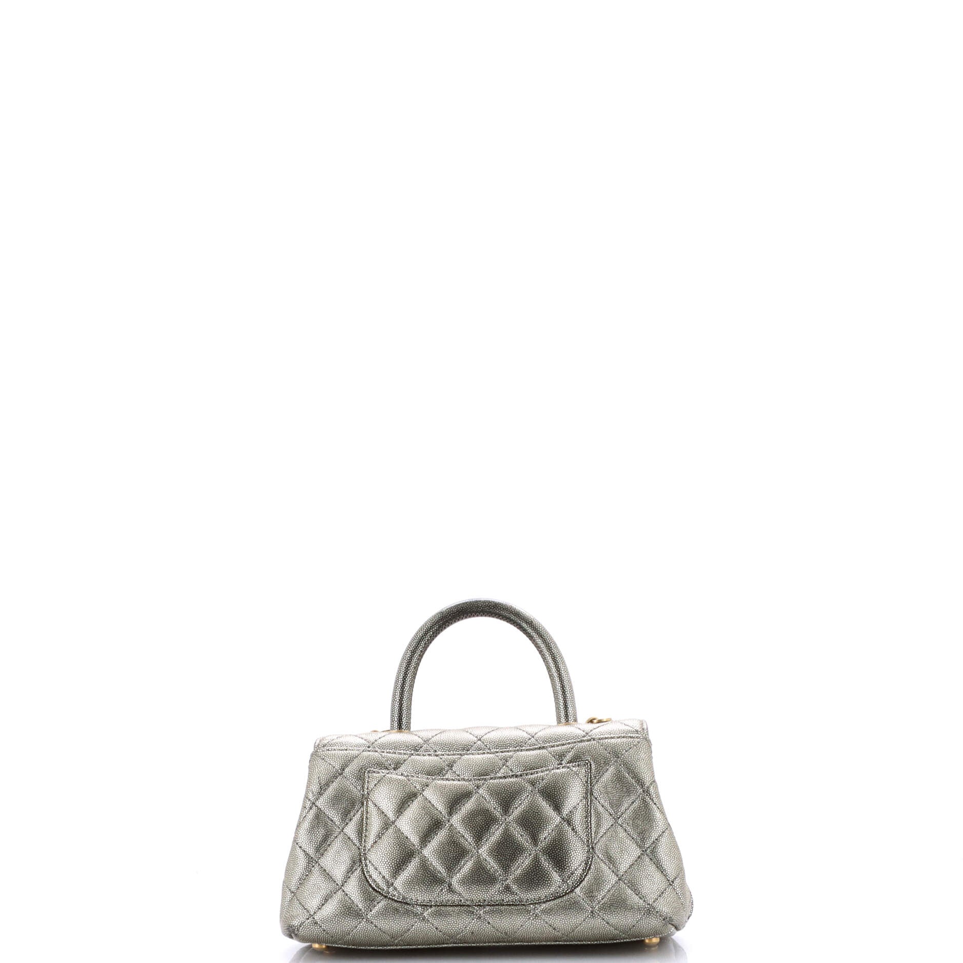 Coco Top Handle Bag Quilted Iridescent Caviar Mini