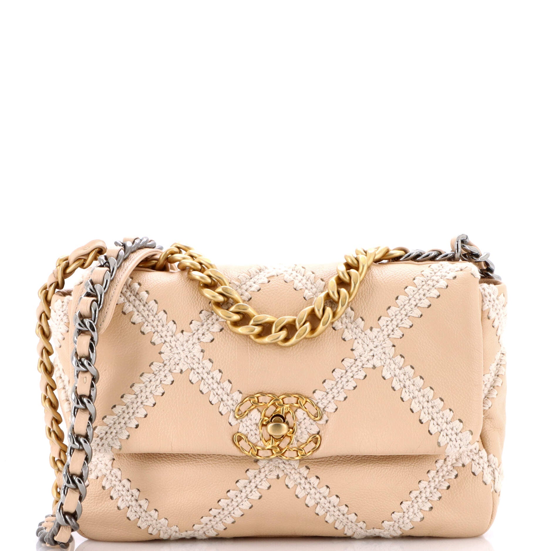19 Flap Bag Crochet Quilted Calfskin Medium