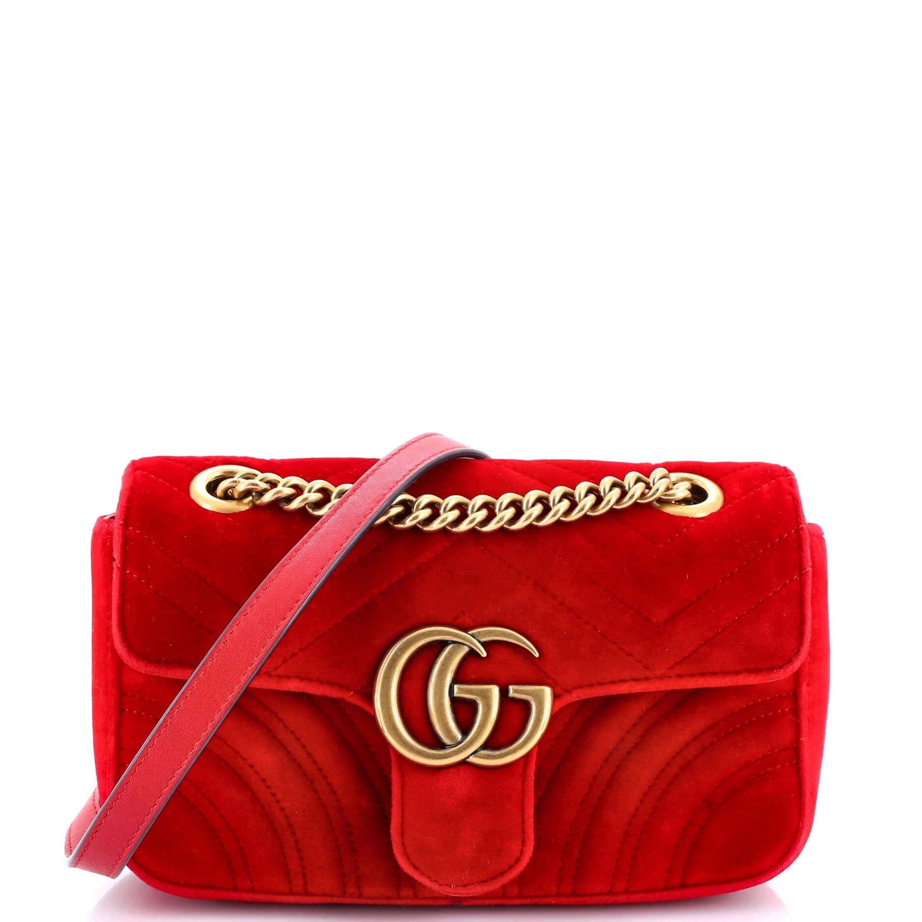 GG Marmont Flap Bag Matelasse Velvet Mini