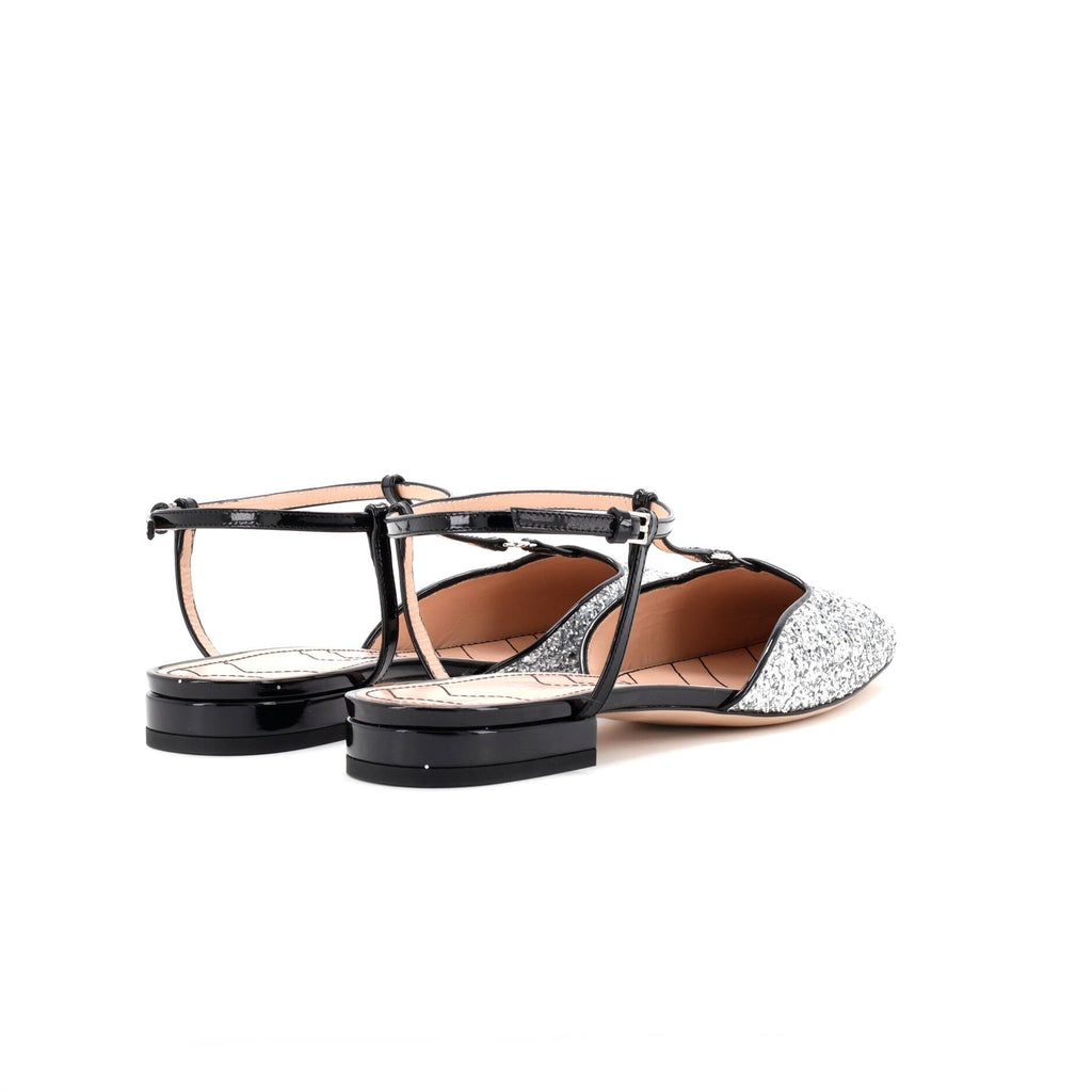 Women's GG Slingback Flats Glitter and Patent