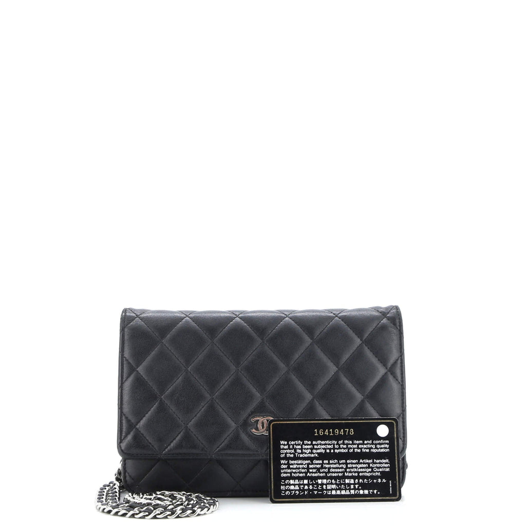 Wallet on Chain Quilted Lambskin