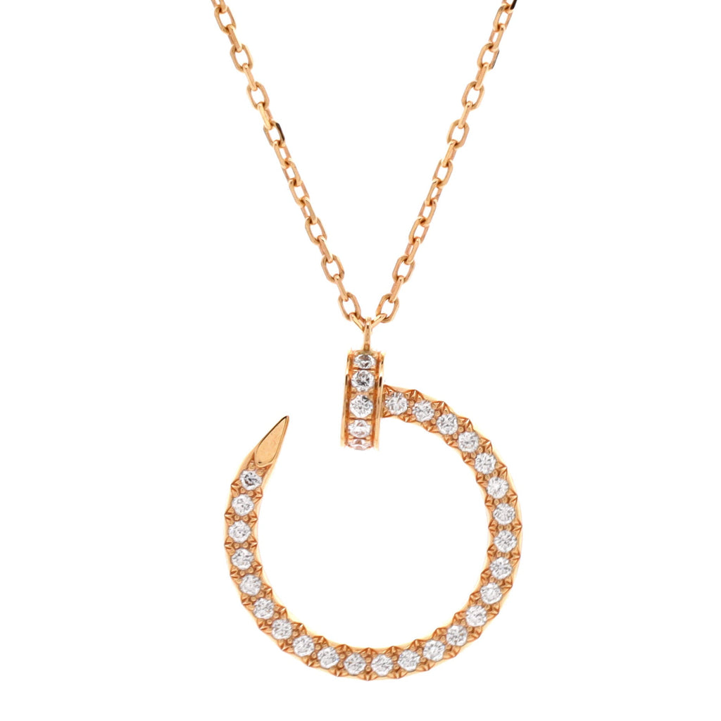Juste un Clou Pendant Necklace 18K Rose Gold and Pave Diamonds