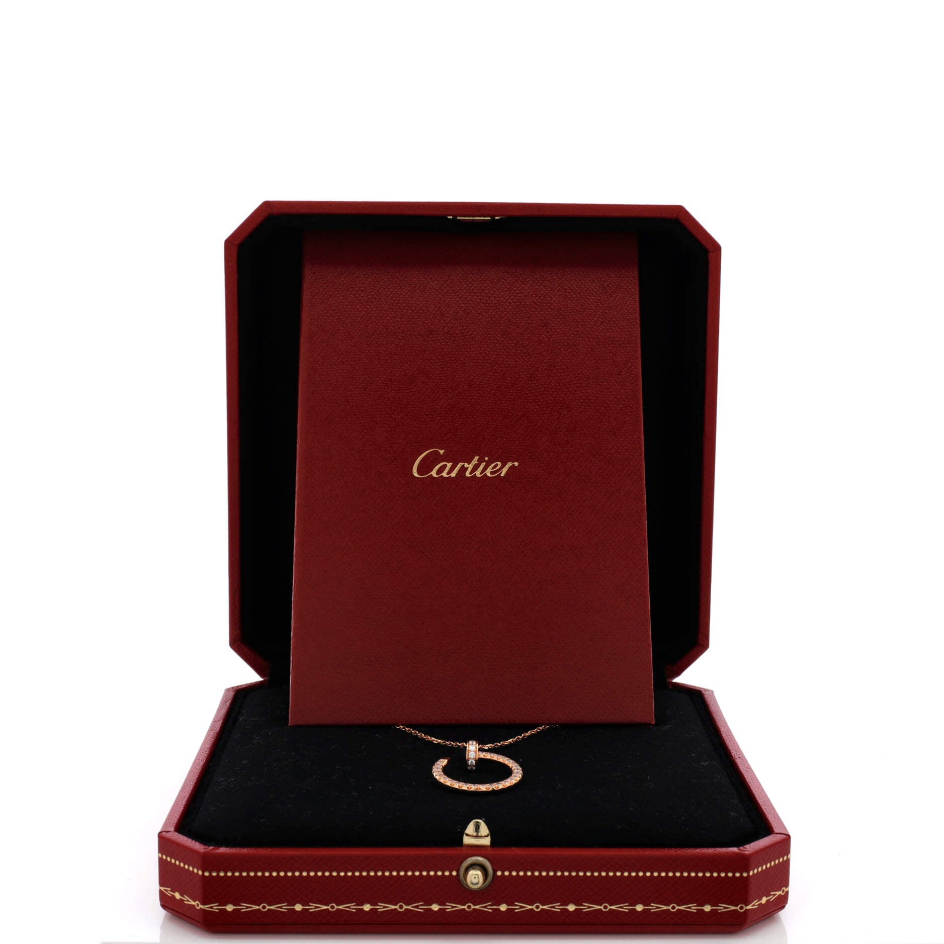 Juste un Clou Pendant Necklace 18K Rose Gold and Pave Diamonds