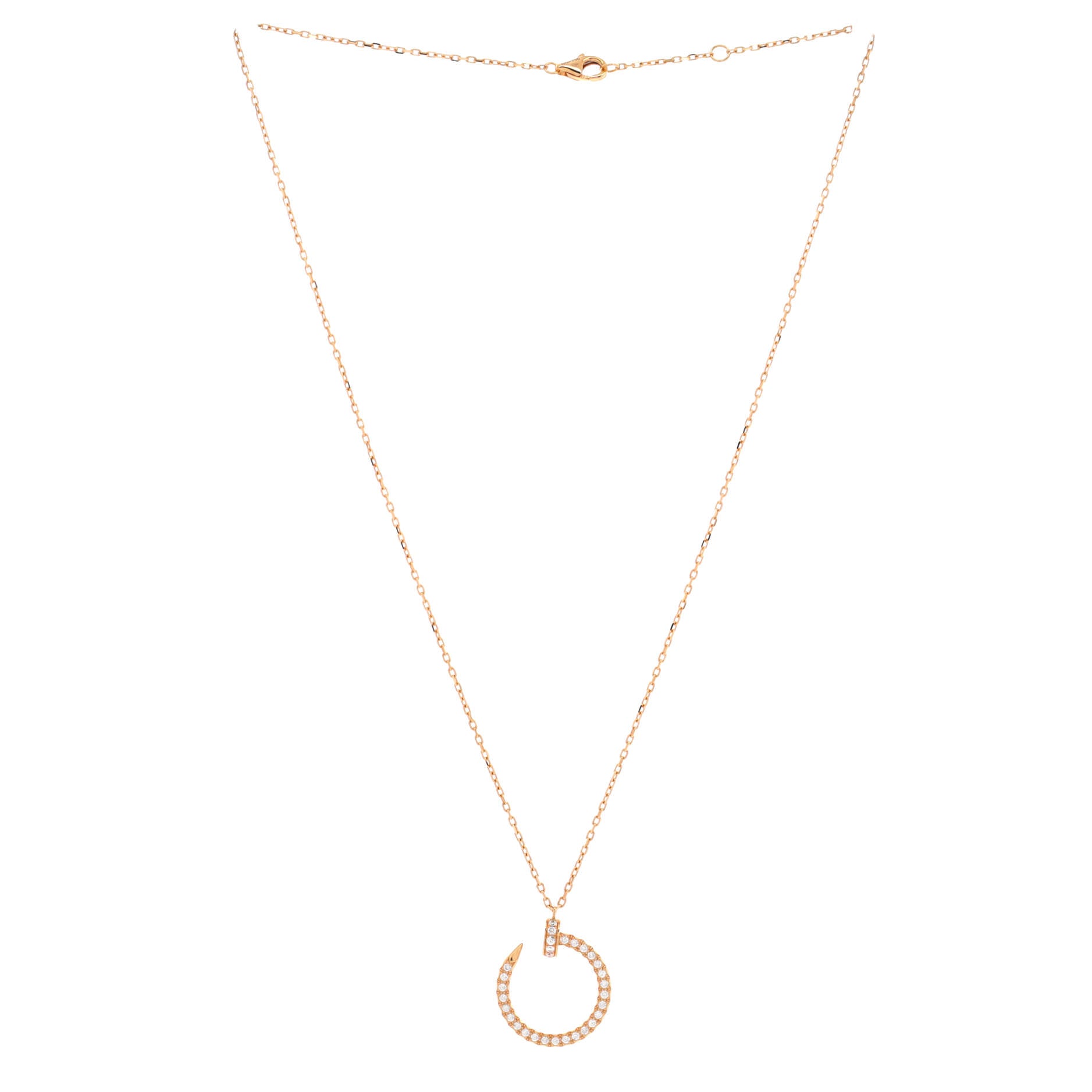 Juste un Clou Pendant Necklace 18K Rose Gold and Pave Diamonds