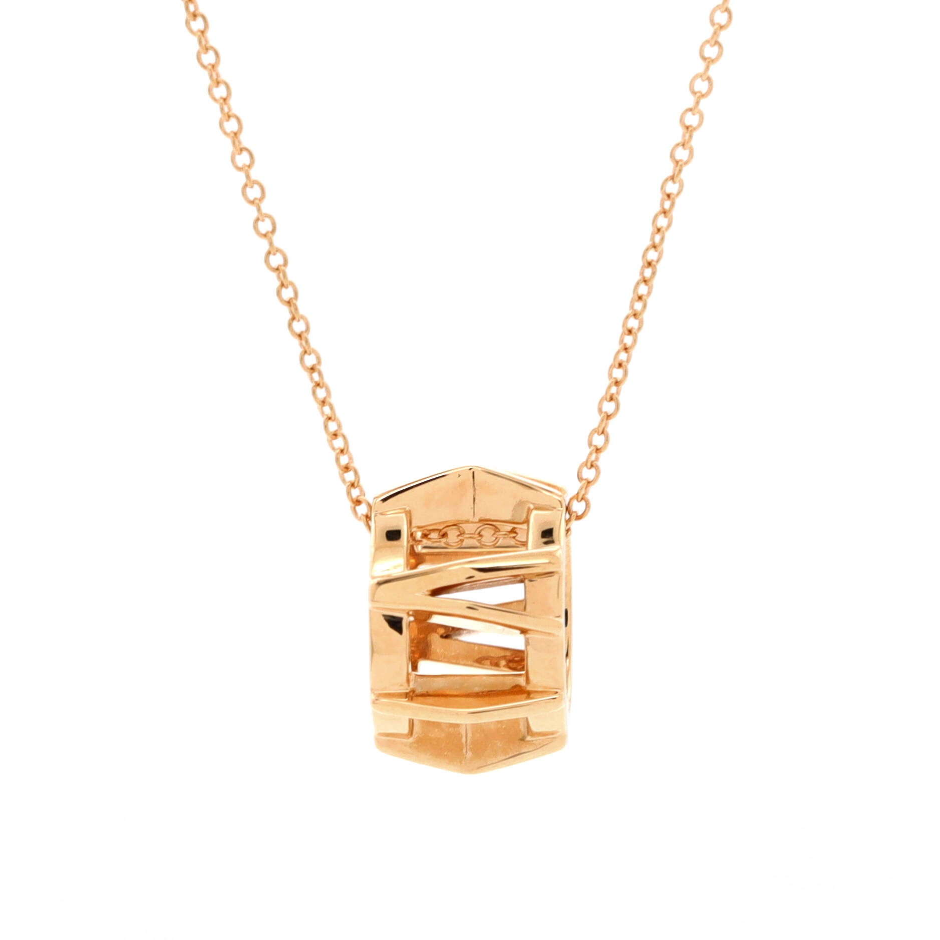 Atlas X Open Pendant Necklace 18K Rose Gold