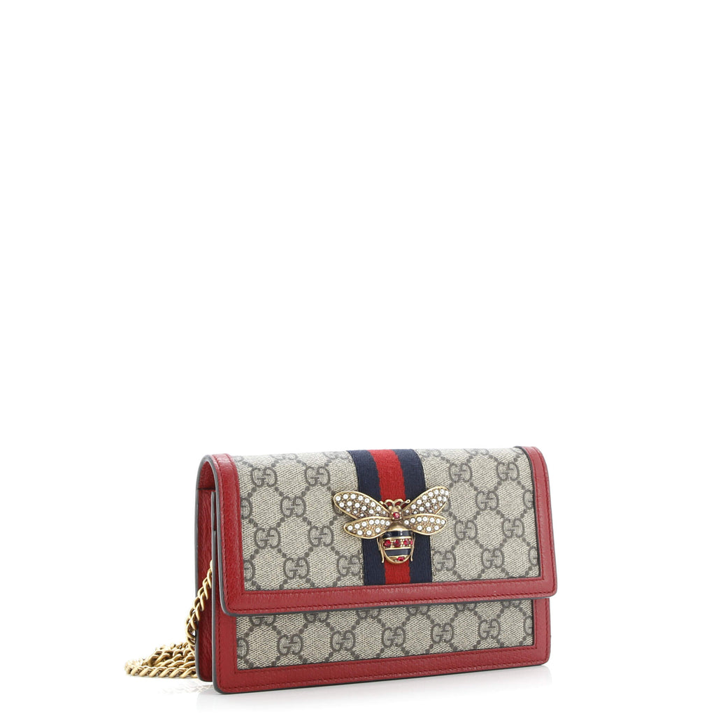 Queen Margaret Chain Wallet GG Coated Canvas Mini