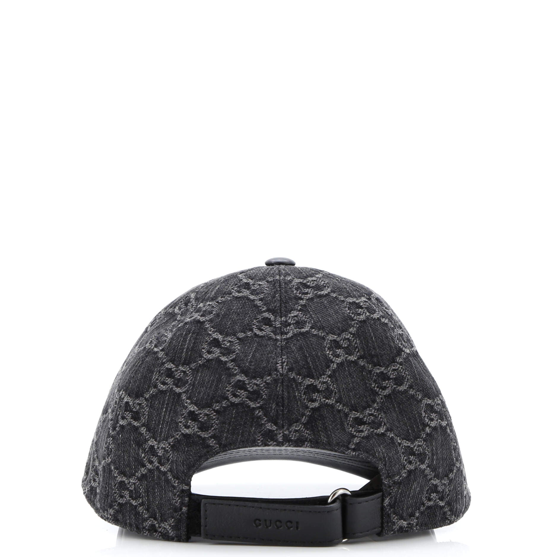 Baseball Cap GG Denim with Leather