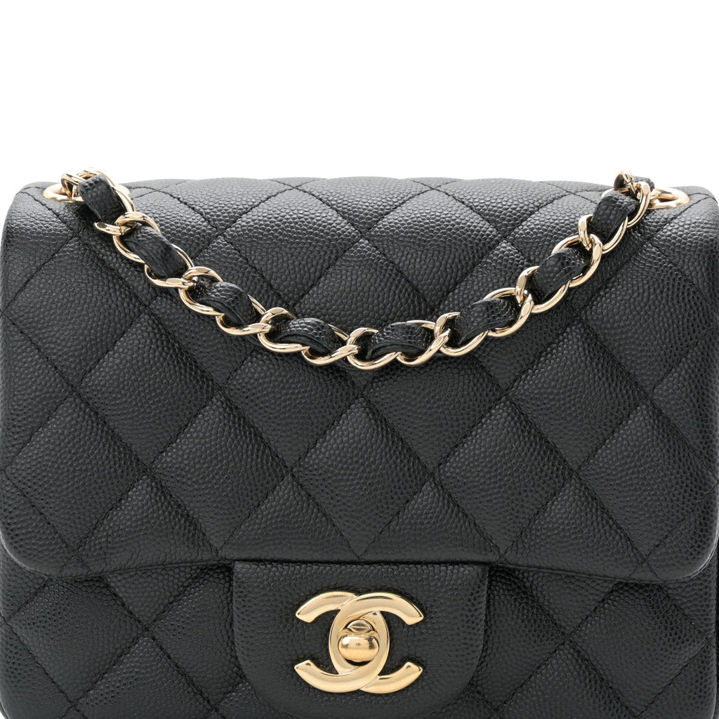 Caviar Quilted Mini Square Flap Black