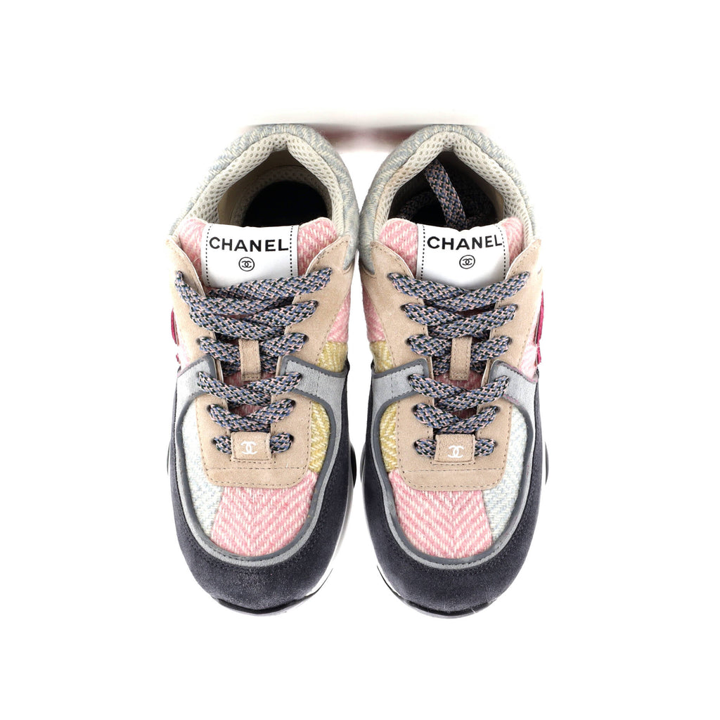 Women's CC Low-Top Sneakers Leather and Tweed