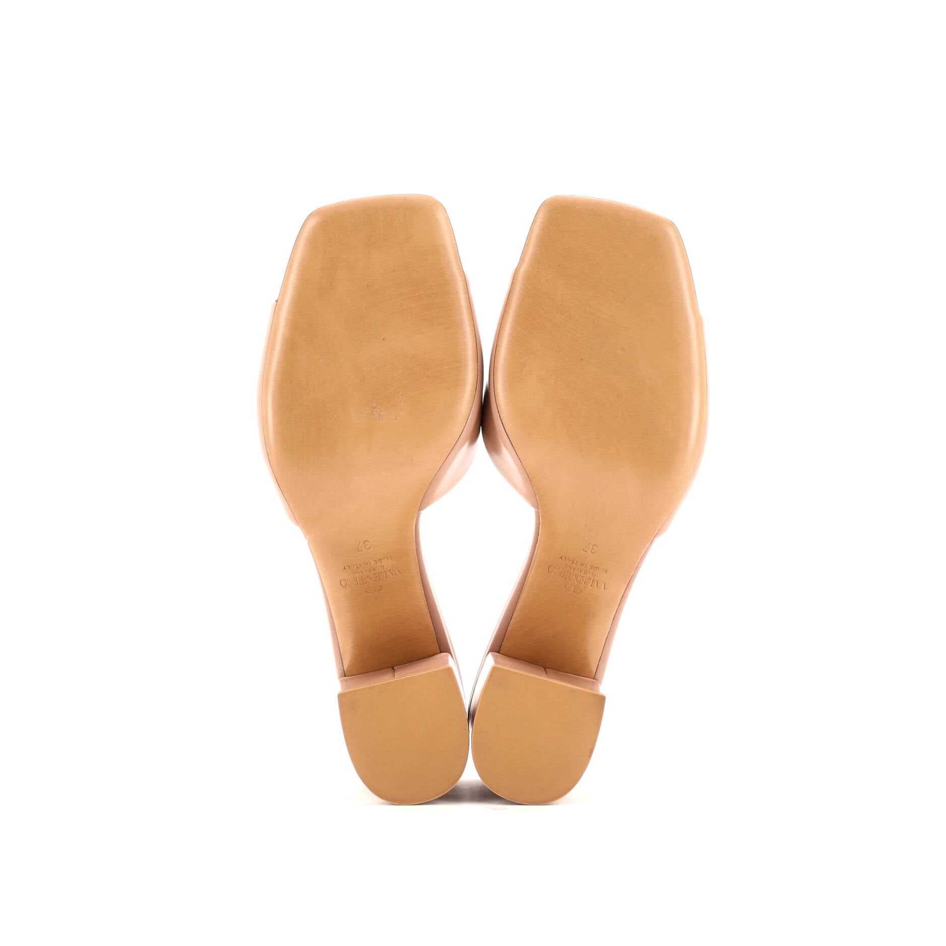 Women's One Stud Block Heeled Mules Leather