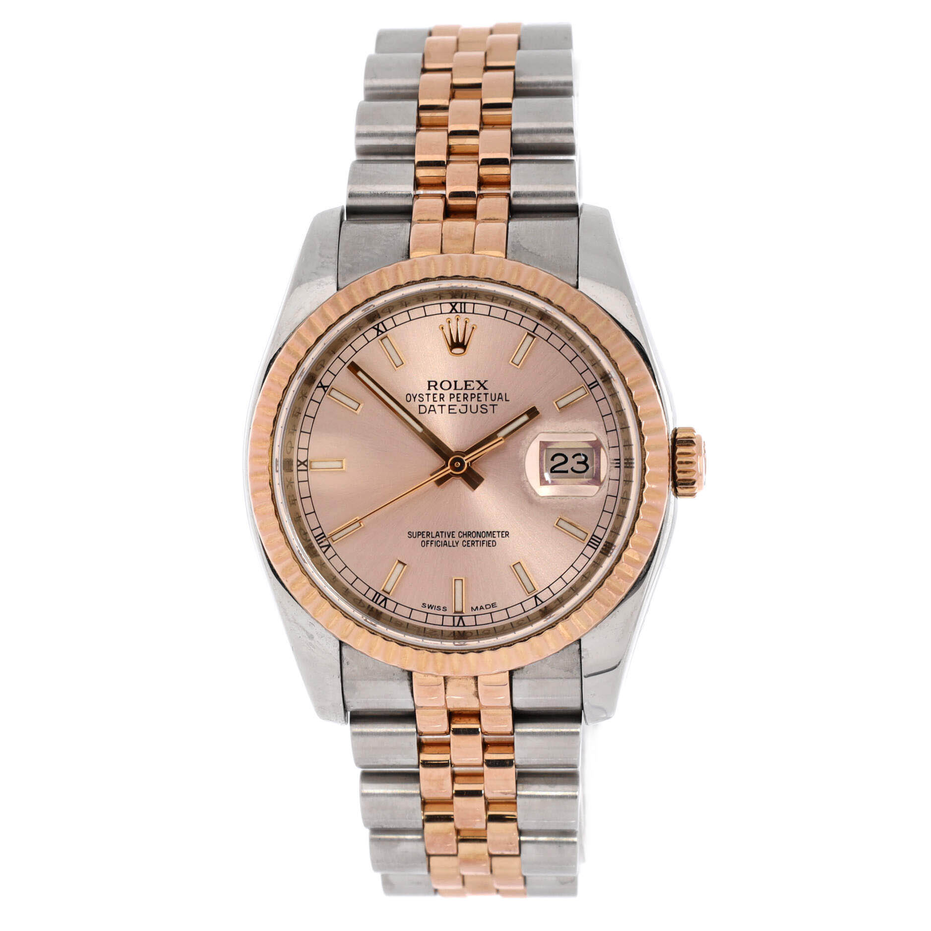Oyster Perpetual Datejust Automatic Watch Stainless Steel and Rose Gold 36