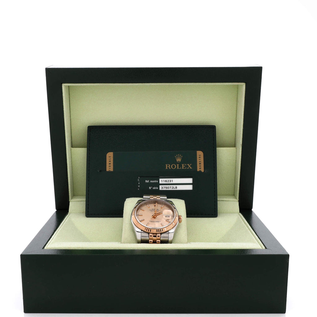 Oyster Perpetual Datejust Automatic Watch Stainless Steel and Rose Gold 36