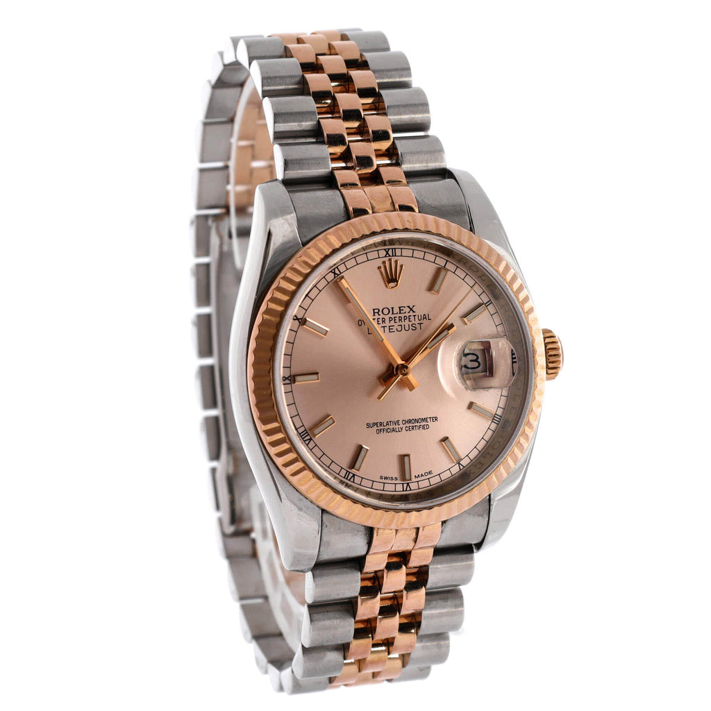 Oyster Perpetual Datejust Automatic Watch Stainless Steel and Rose Gold 36
