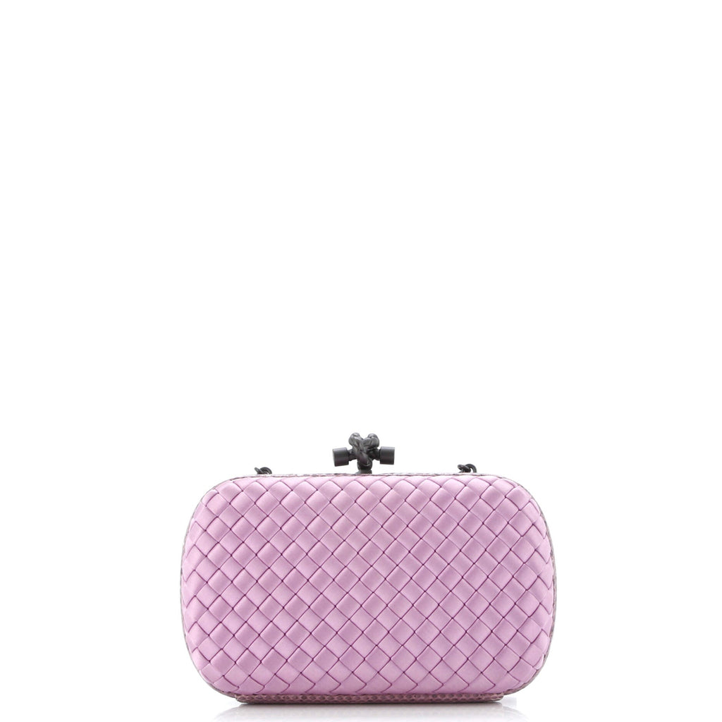 Box Knot Clutch Intrecciato Satin Small
