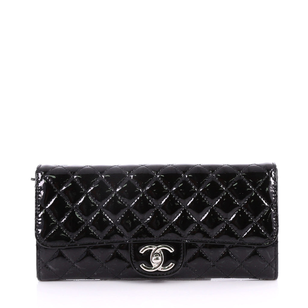 Wallet On Chain Clutch Quilted Patent East West
