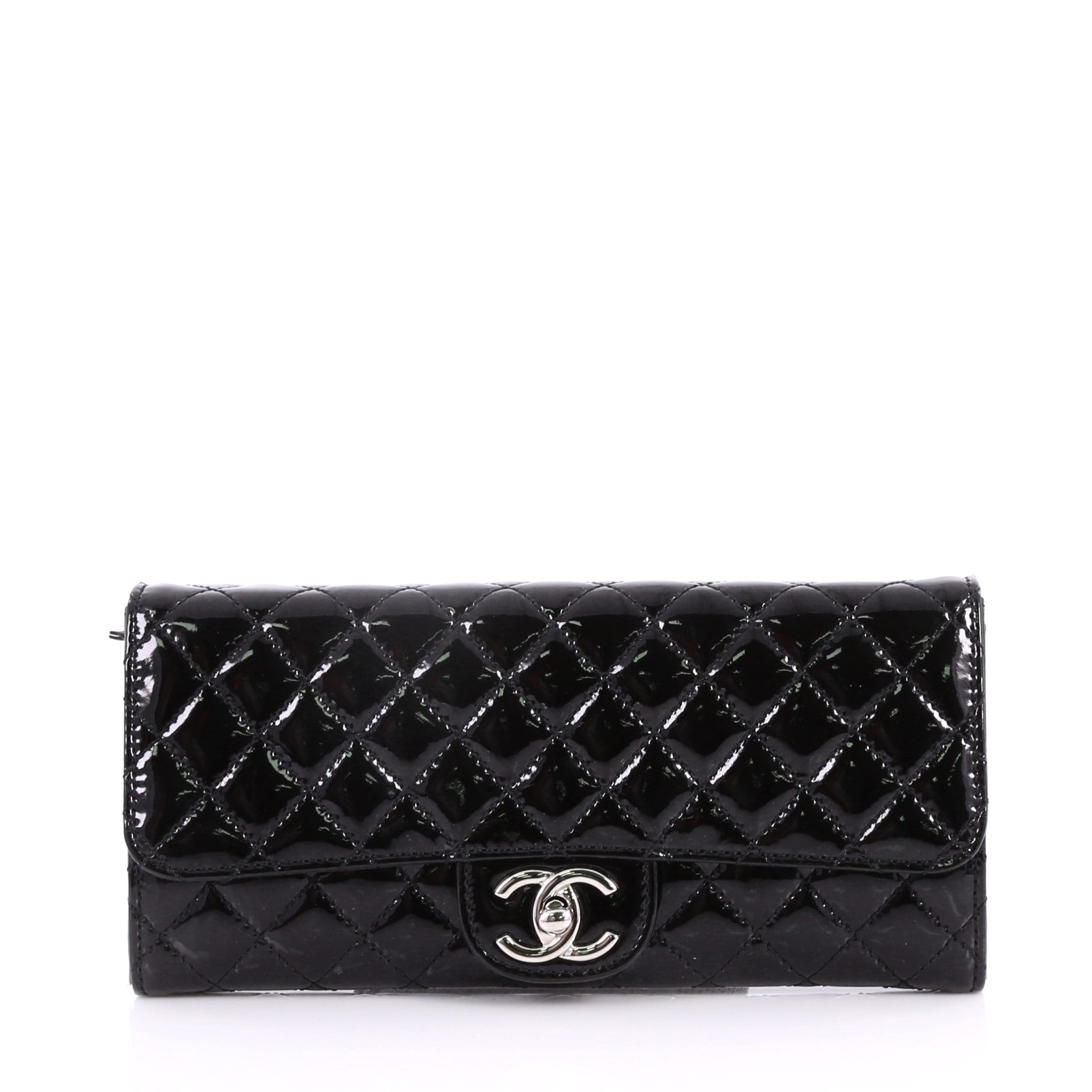 Wallet On Chain Clutch Quilted Patent East West