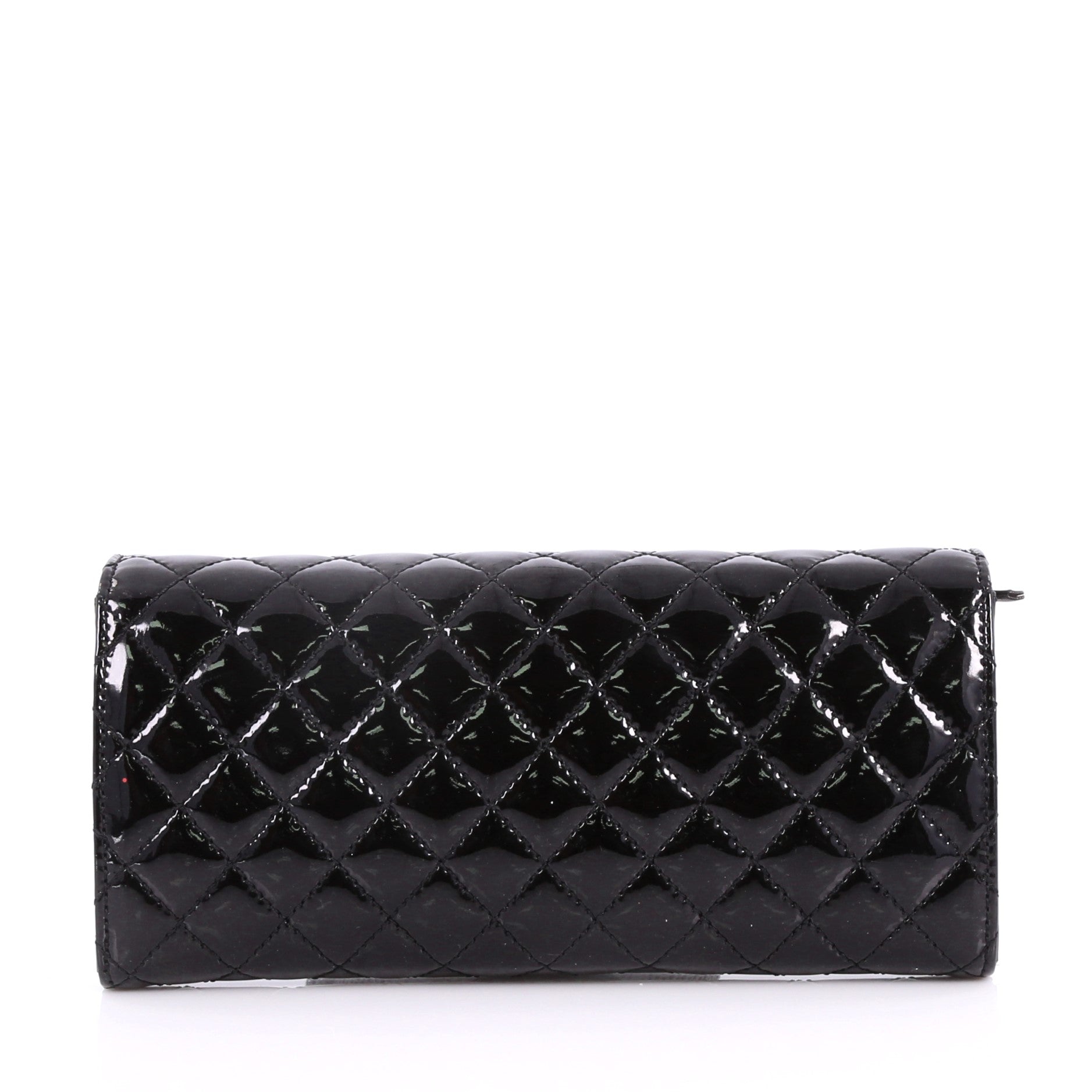 Wallet On Chain Clutch Quilted Patent East West