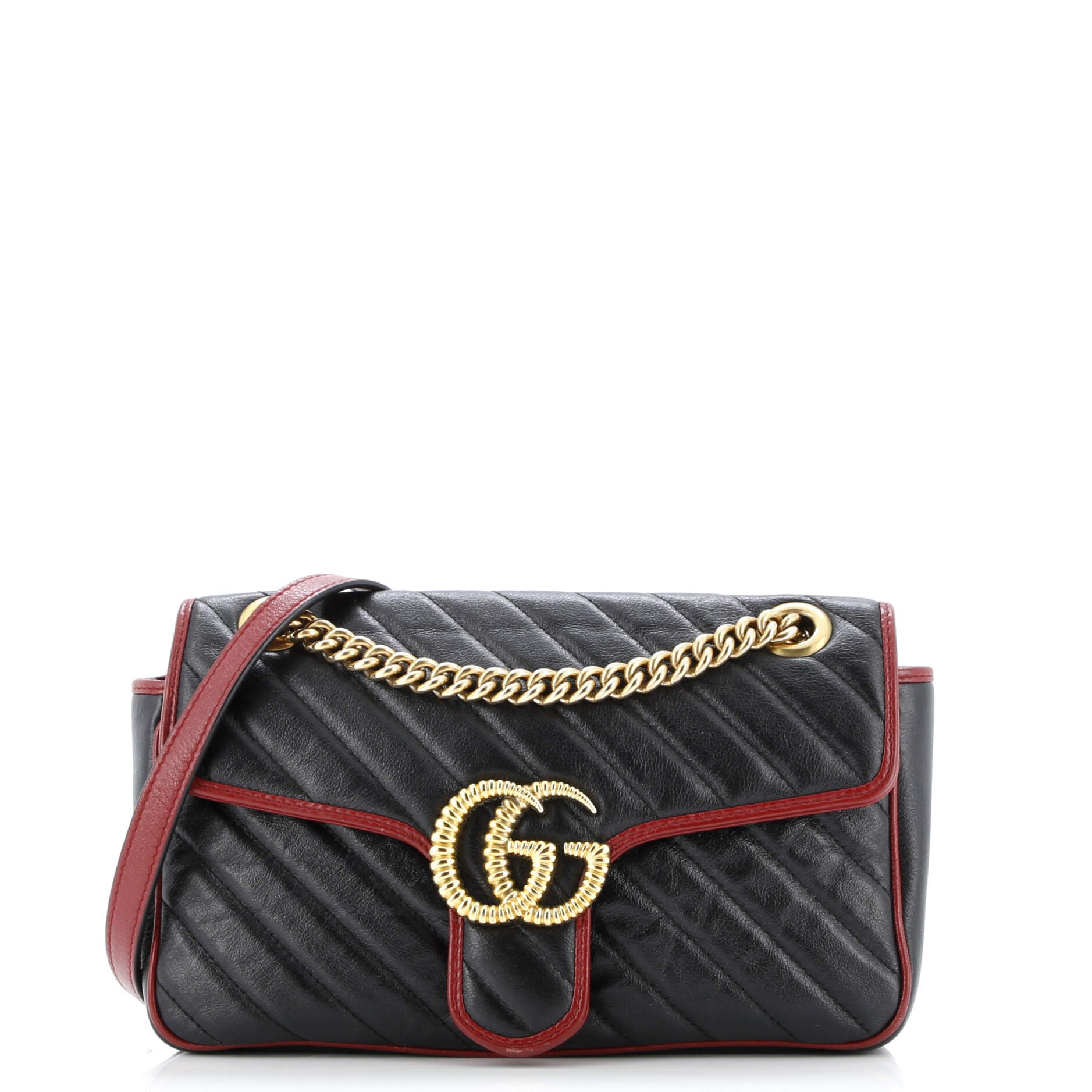 GG Marmont Flap Bag Diagonal Quilted Leather Small