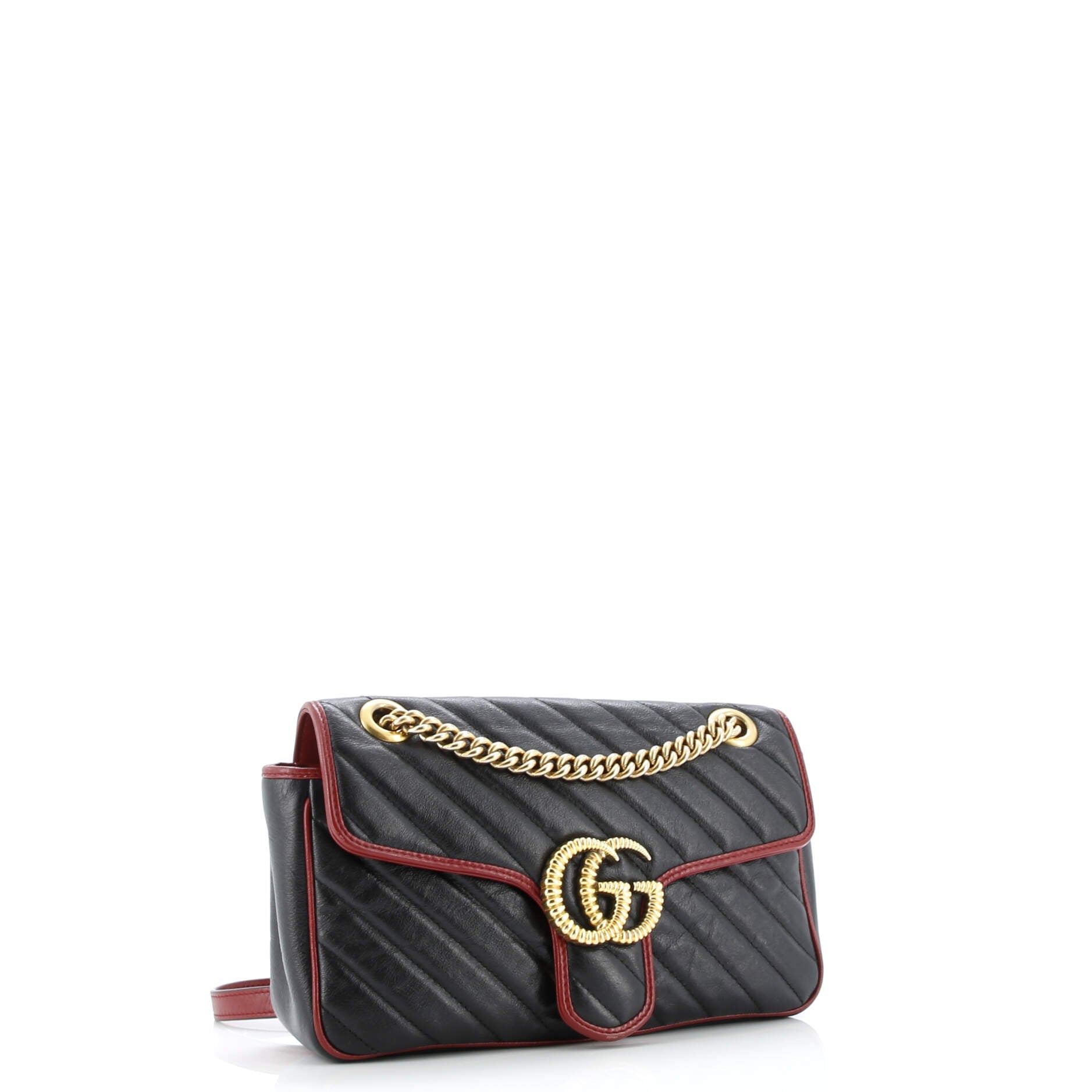 GG Marmont Flap Bag Diagonal Quilted Leather Small